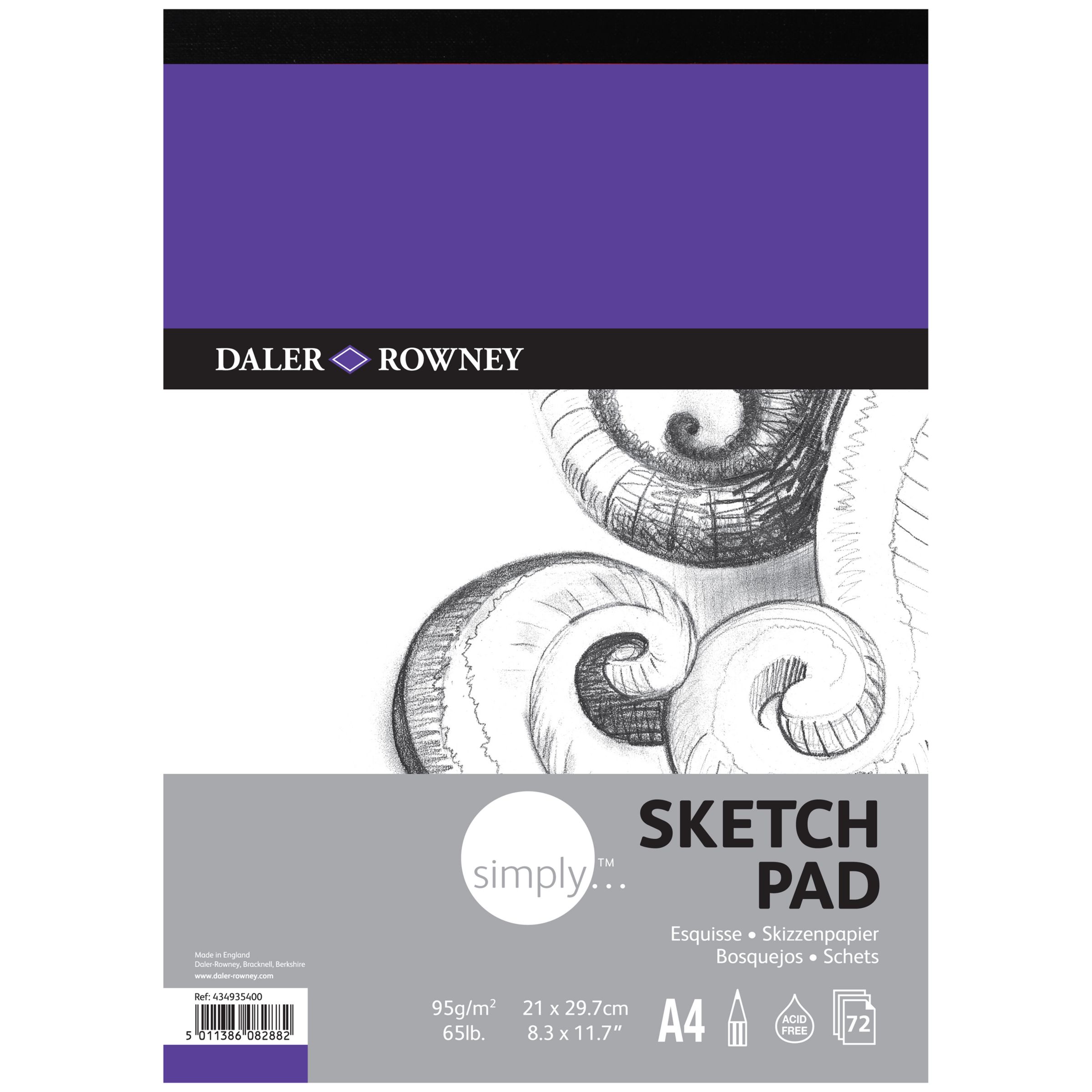 Daler-Rowney Simply A4 Sketch Pad, 72 sheets