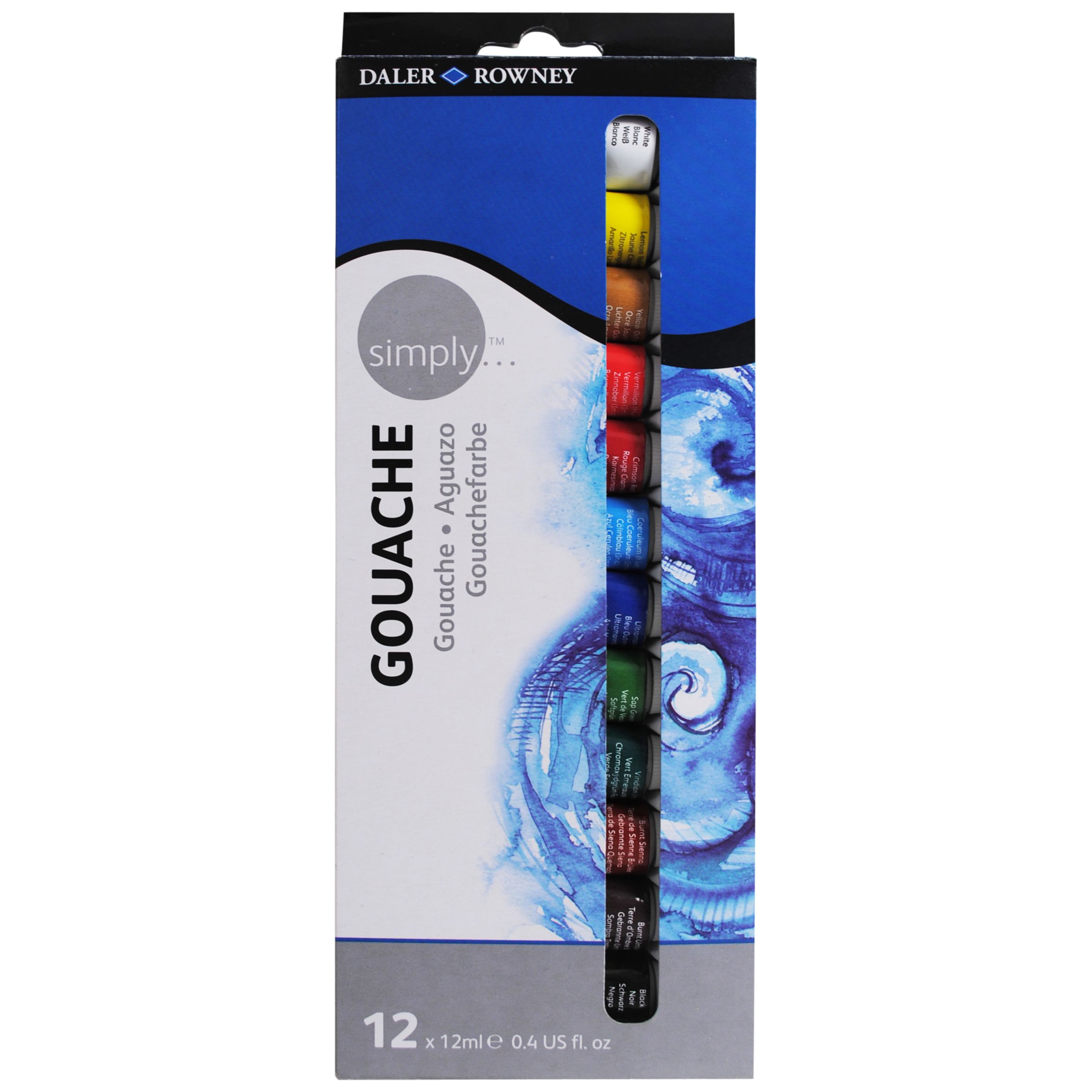 Daler-Rowney Simply Gouache Set, 12 x 12ml