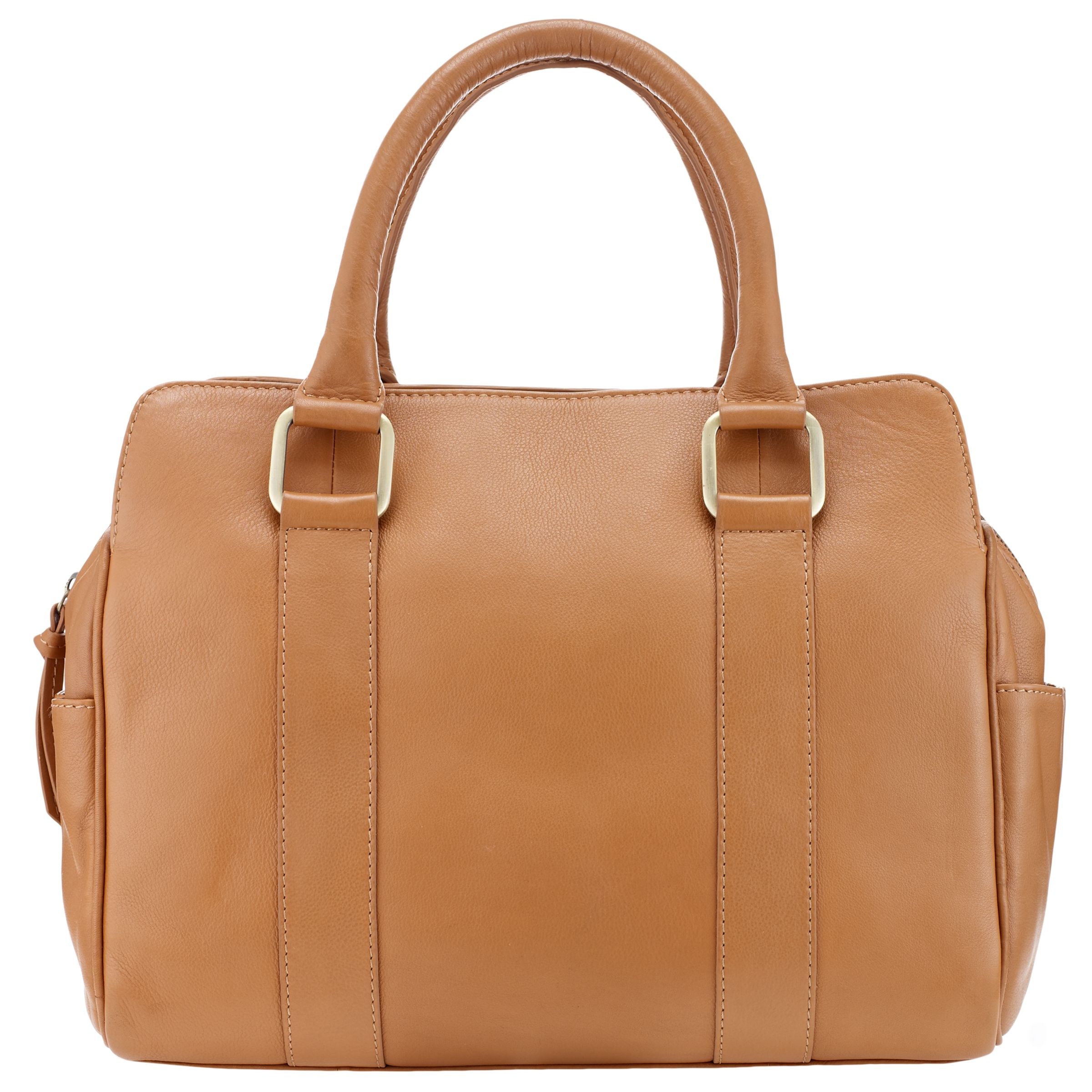 John Lewis Triple Barrel Handbag, Tan