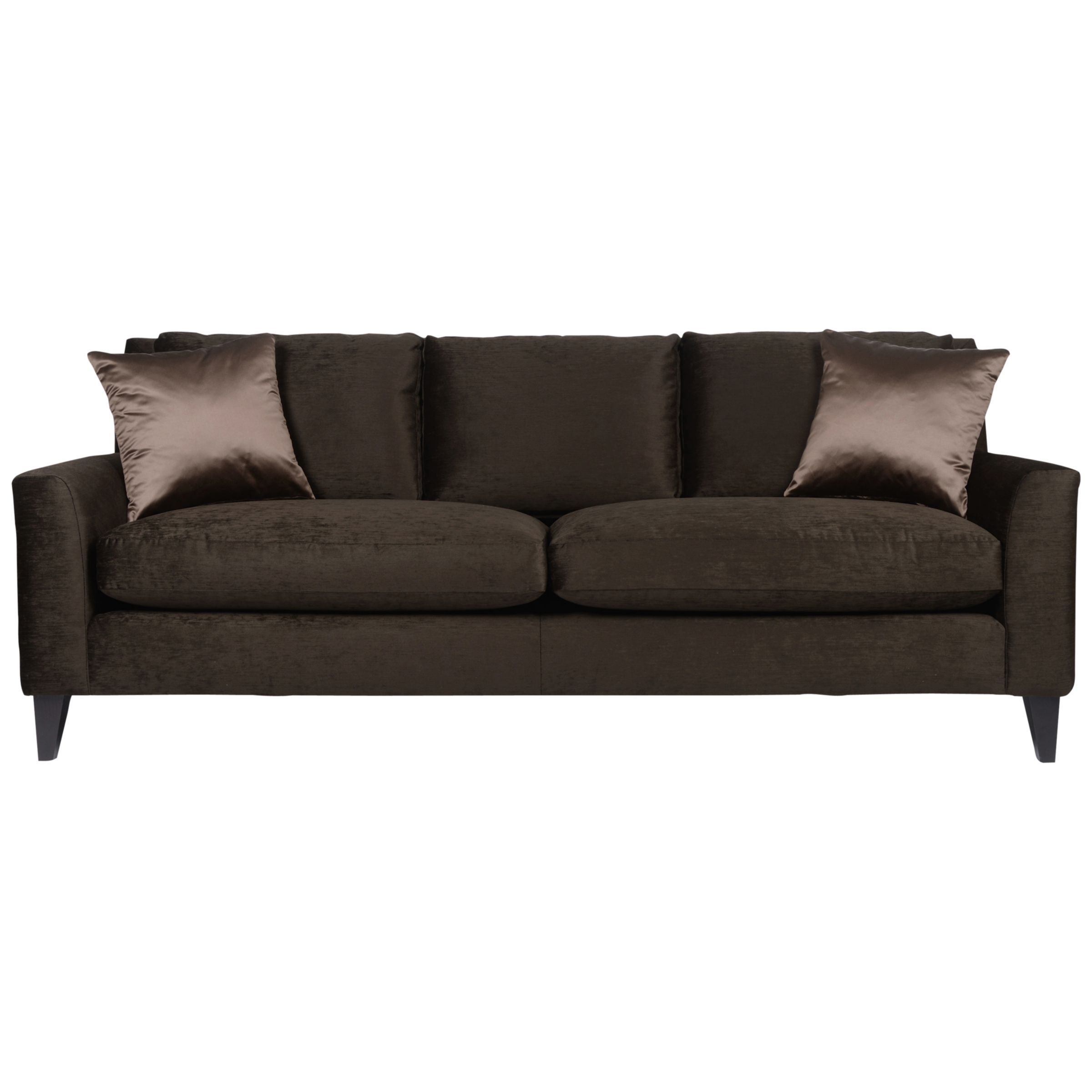 John Lewis Langham Grand Sofa, Velvet Espresso, width 209cm