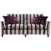 John Lewis Camden Large Sofa, Promenade Stripe in Lilac/ Stone, width 209cm