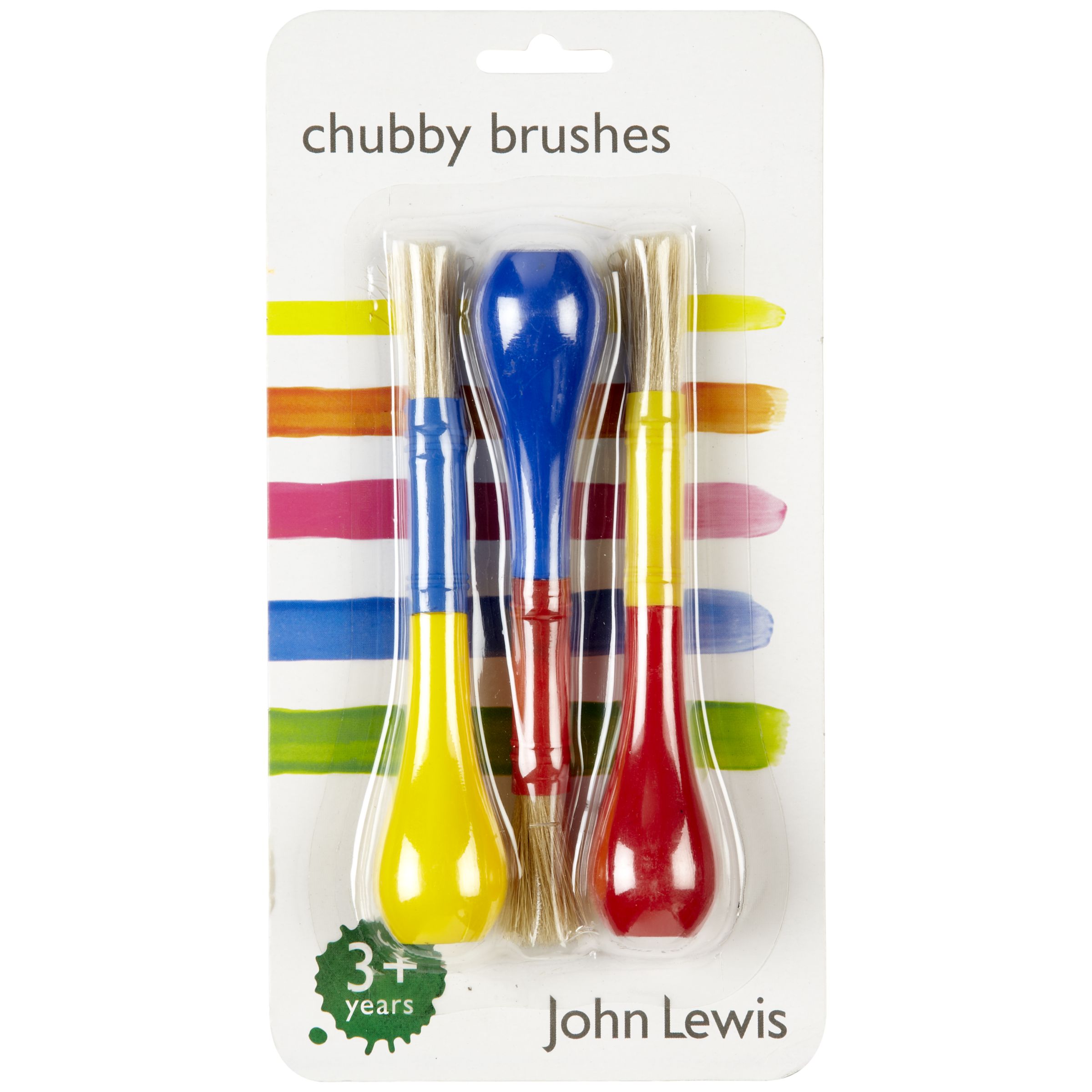 John Lewis Chubby Brushes, Pack of 3