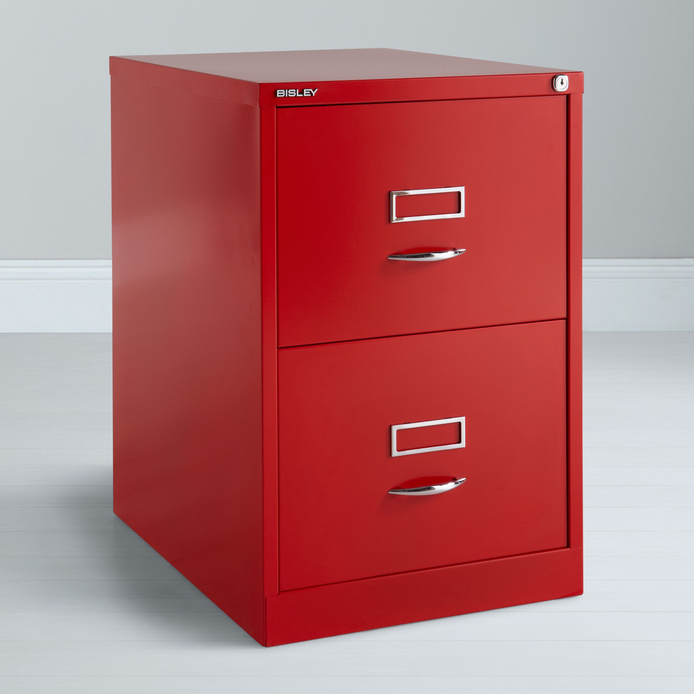 Bisley 2 Drawer Filing Cabinet, Red, width 47cm