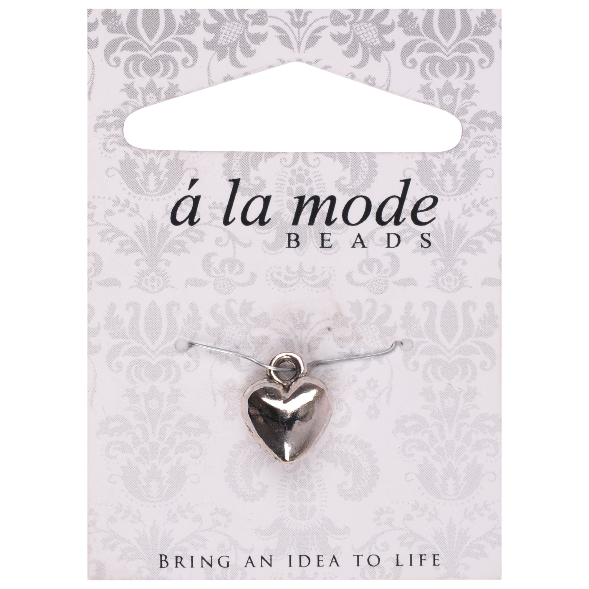 Groves A La Mode Charm, Heart, Silver