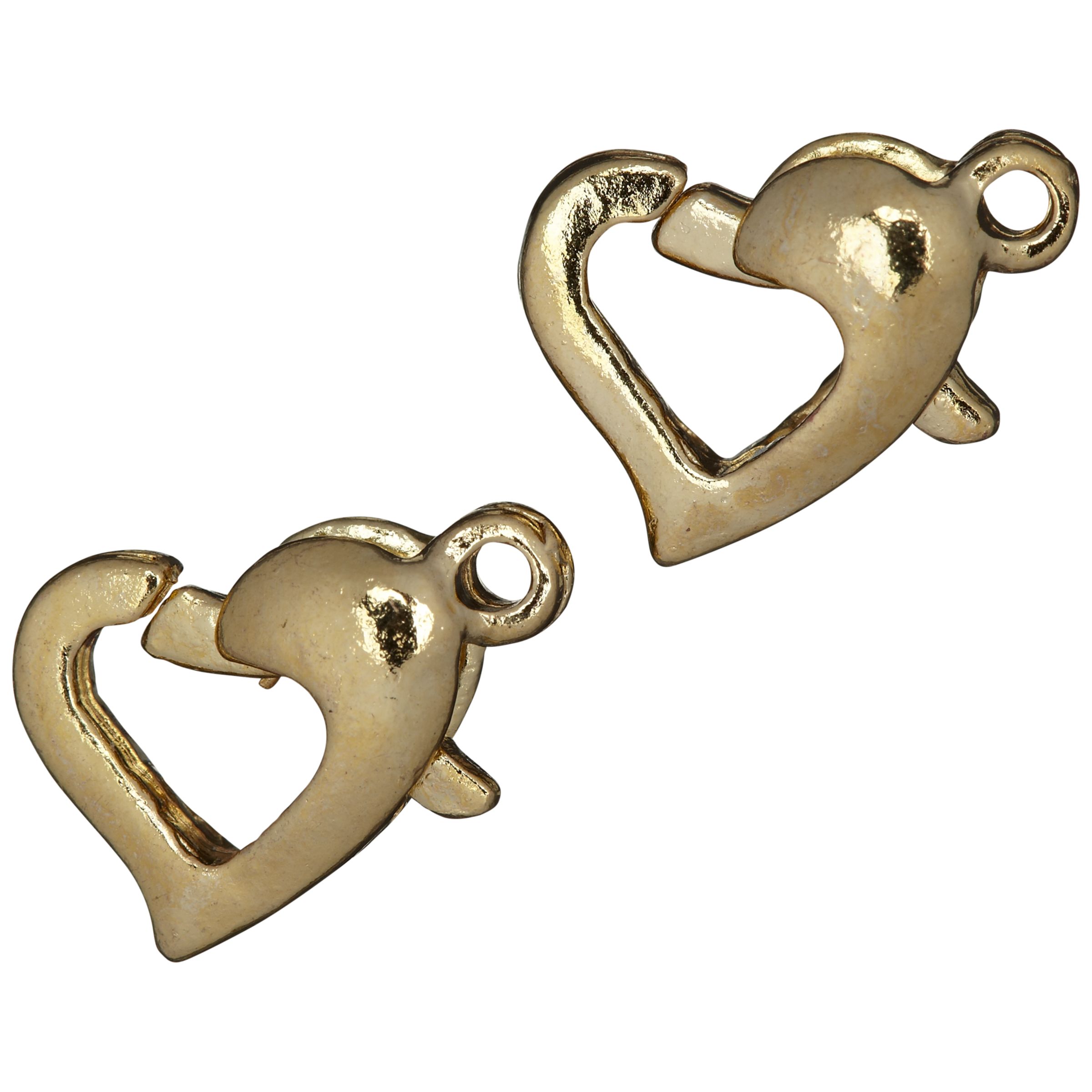 Groves A La Mode Trimits Jewellery Heart Trigger Clasps, Pack of 2, Gold Plated