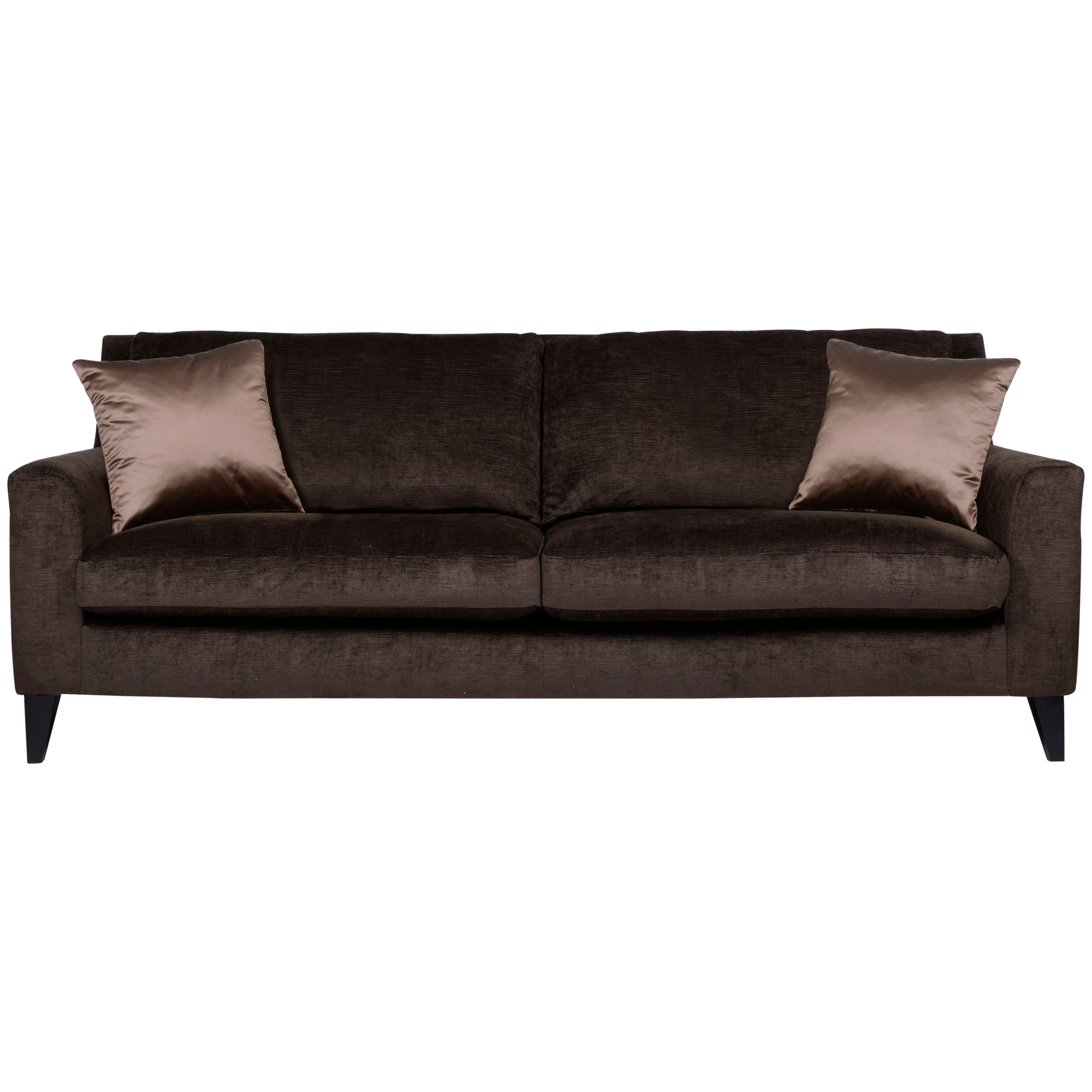 John Lewis Langham Grand Sofa, Velvet in Espresso, width 209cm
