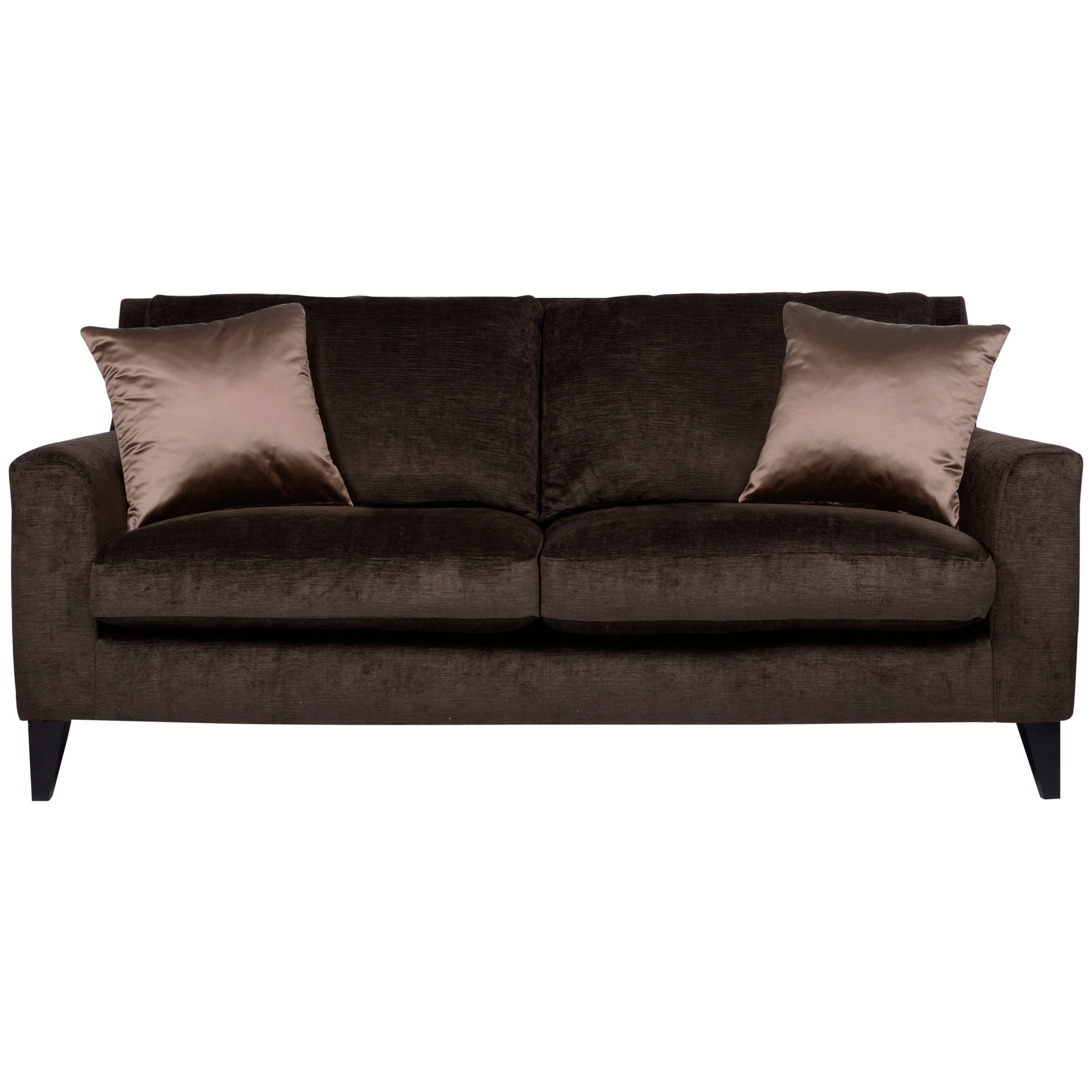John Lewis Langham Medium Sofa, Velvet in Espresso, width 177cm