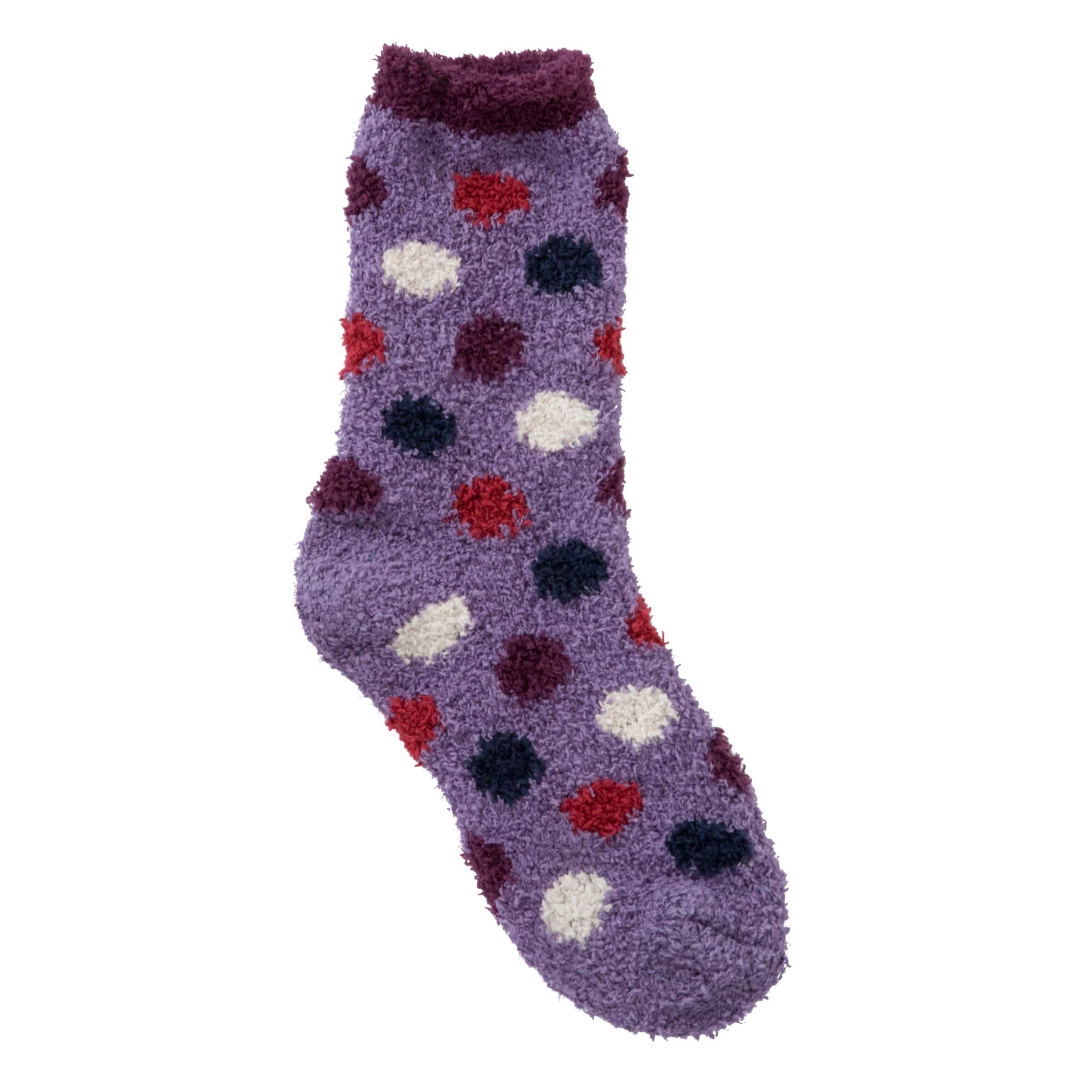 Fat Face Idaho Fluffy Spot Socks, Violet