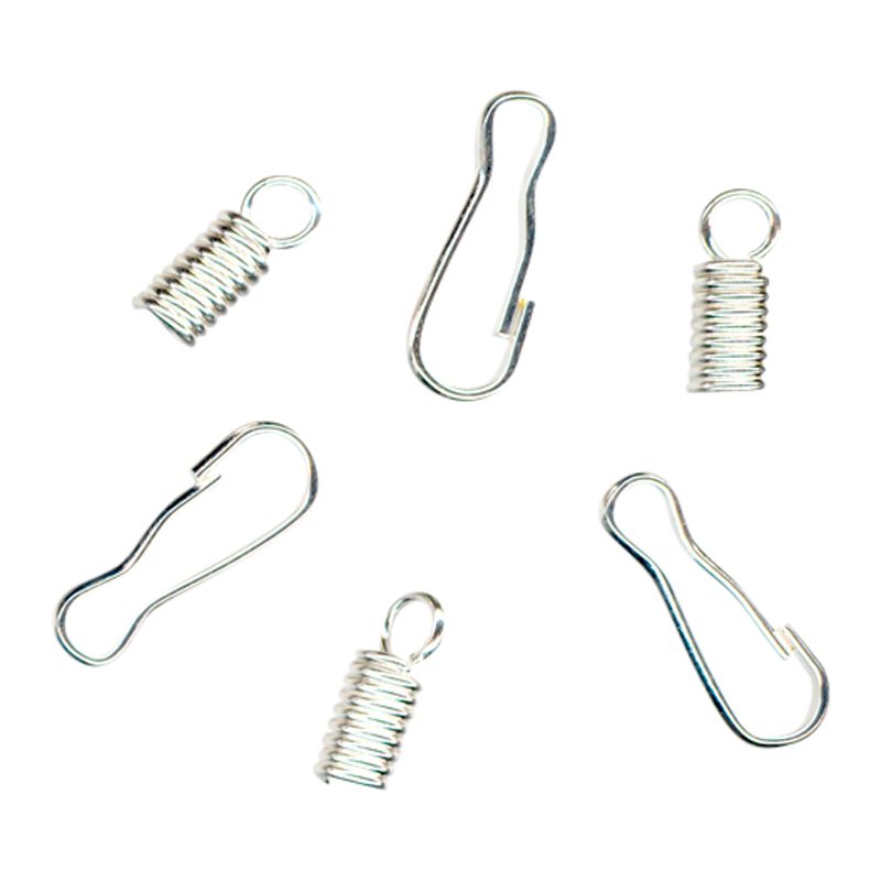 John Lewis Spring Ends and Hooks, Pack of 5, Silver