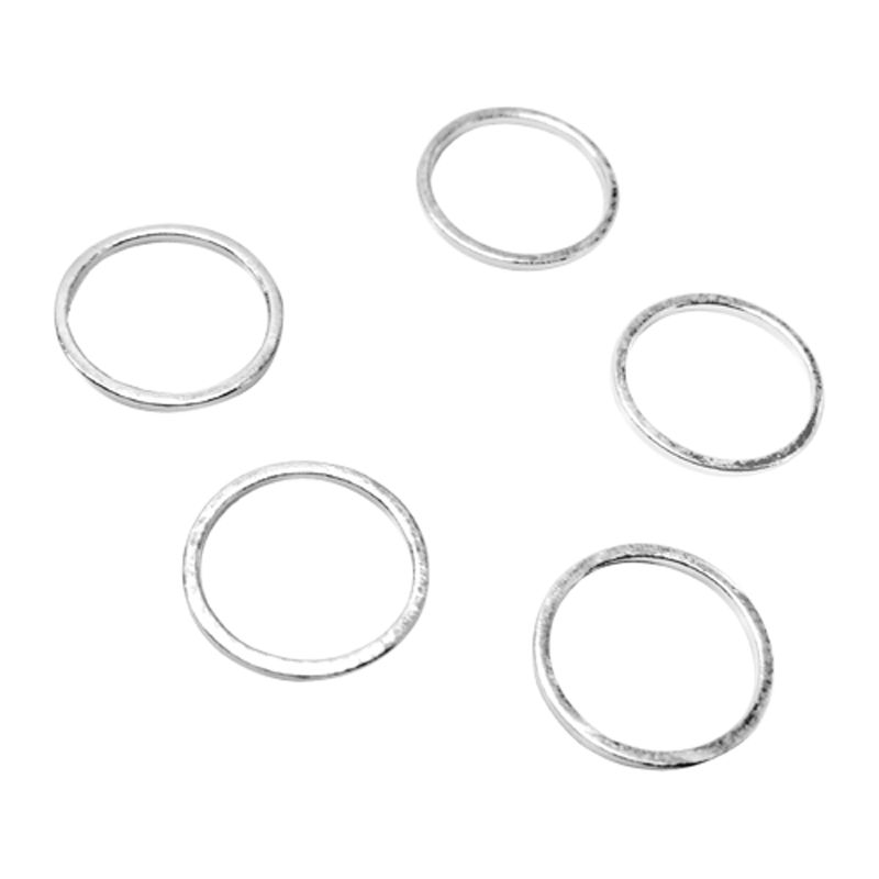 John Lewis 12mm Round Whiz Rings, Pack of 50, Silver Plated