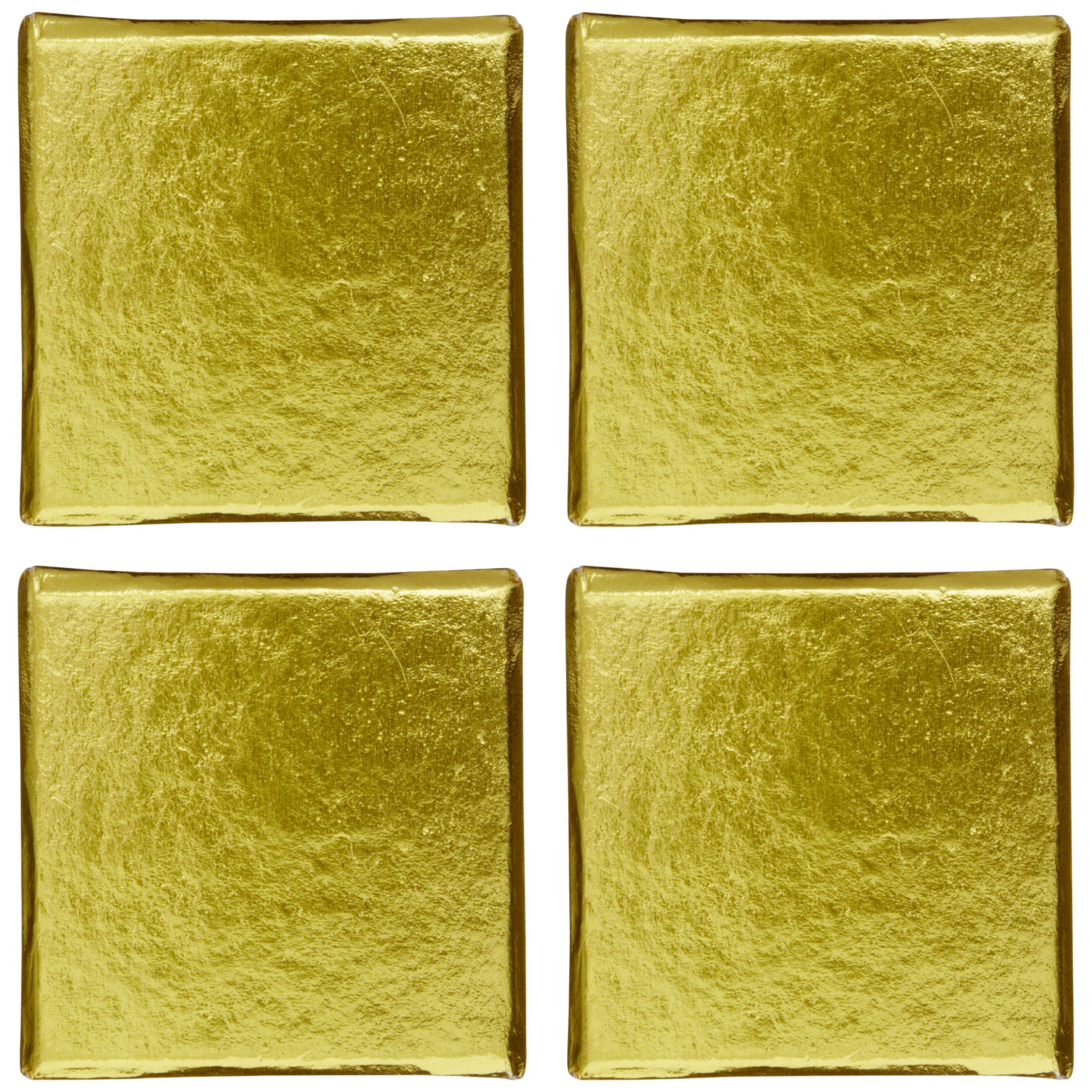 John Lewis Small Square Boxes, Gold, Pack of 4
