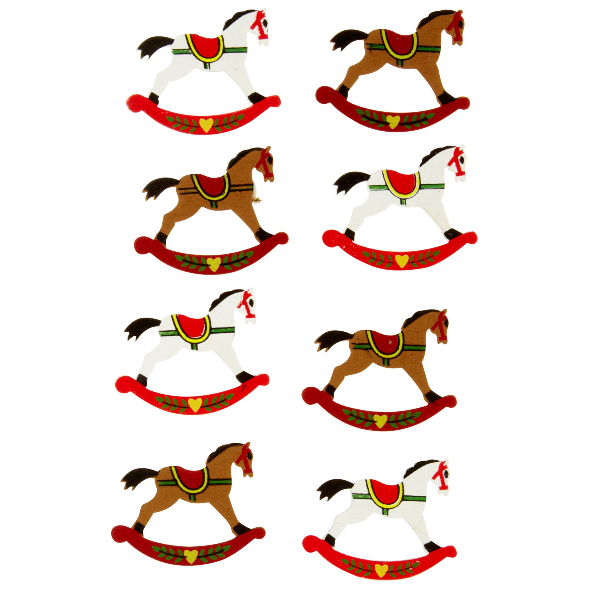 John Lewis Paper Toppers, Rocking Horses, Pack of 8
