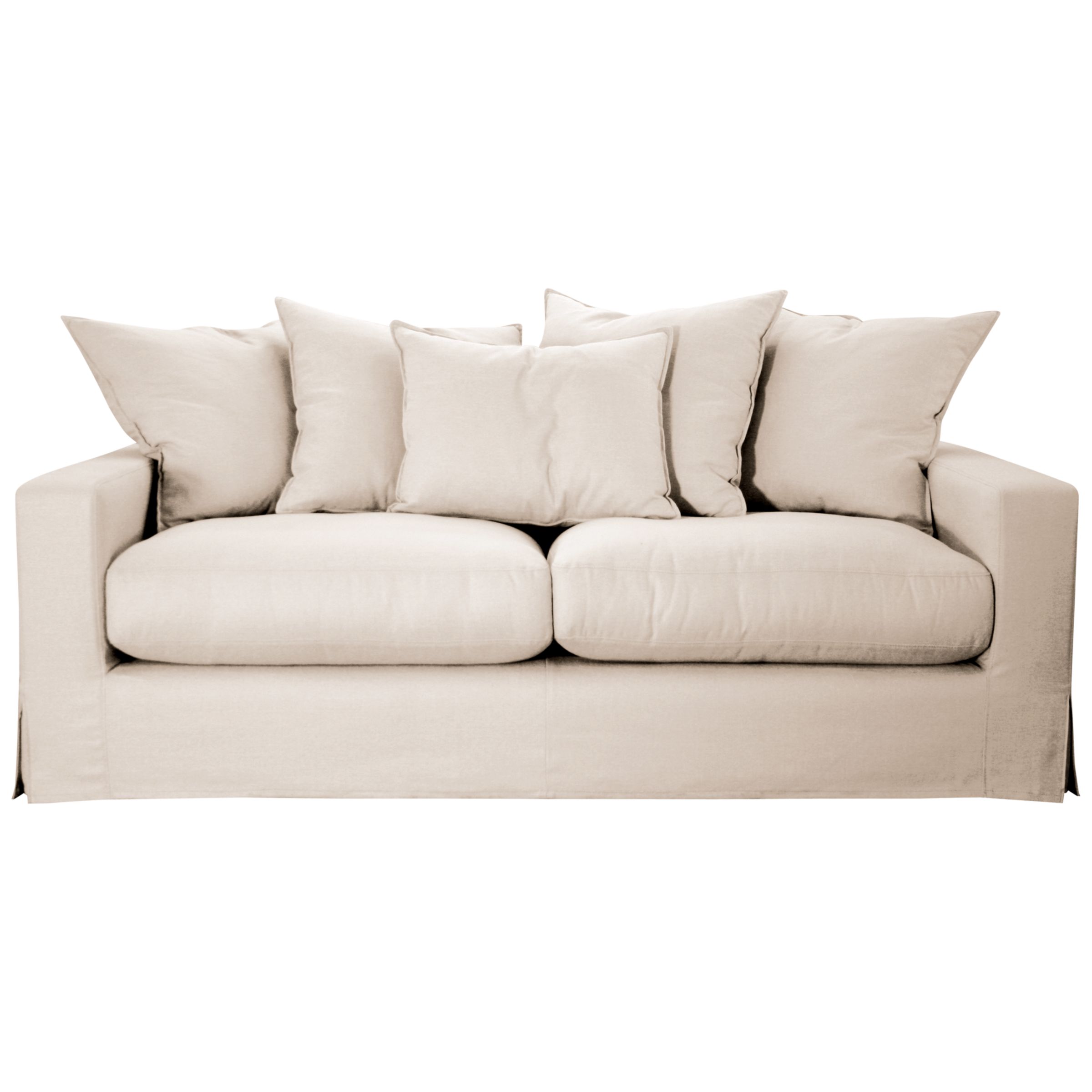 John Lewis Belle Scatter Back Medium Sofa, Latte, width 192cm