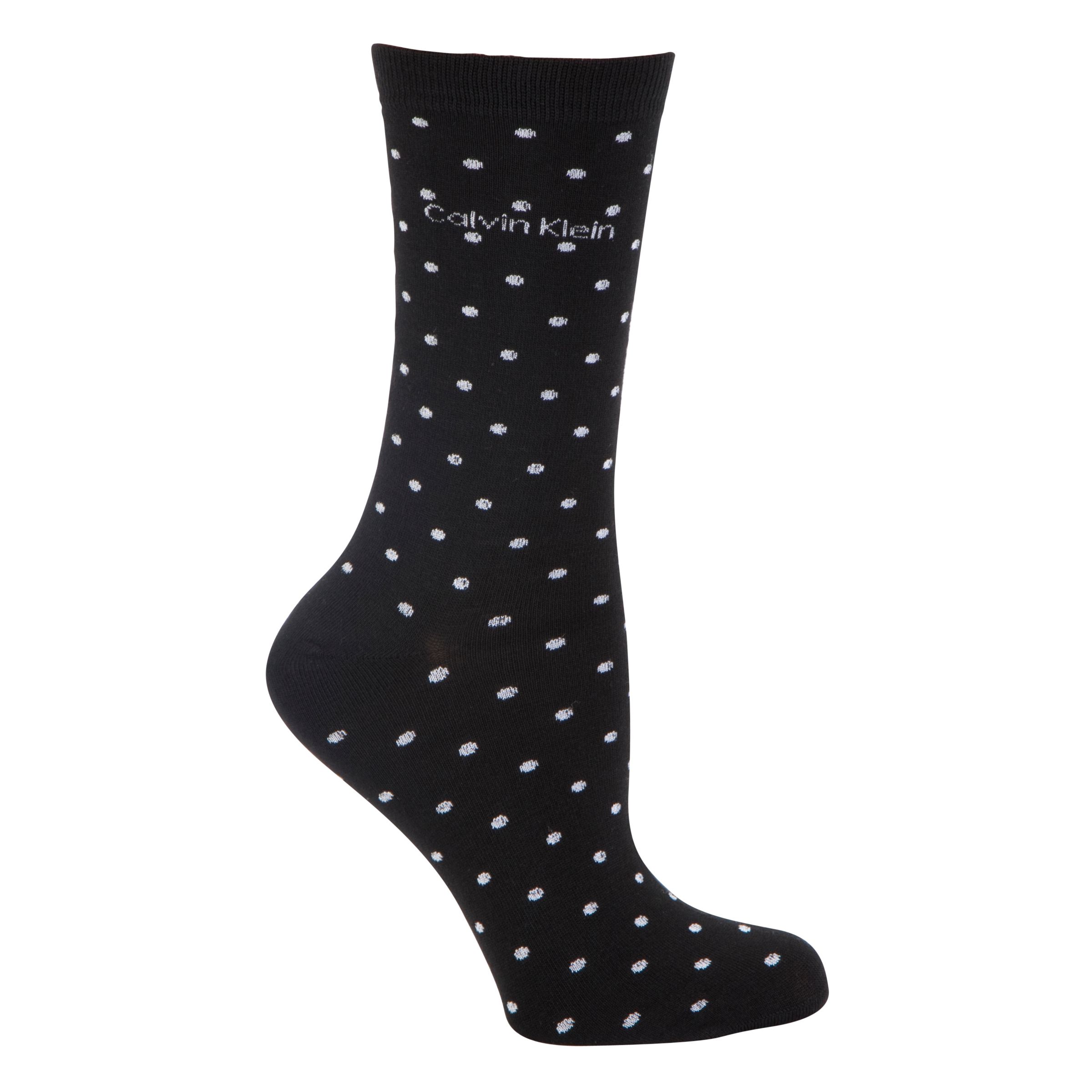 Calvin Klein Dot Crew Ankle Socks, Black