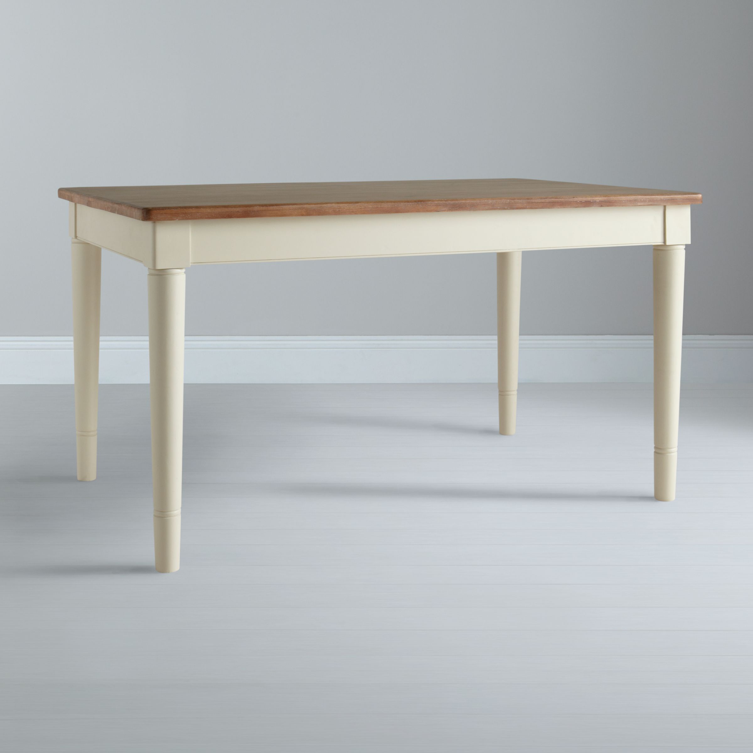 John Lewis Drift Rectangular 6 Seater Dining Table, White, width 140cm