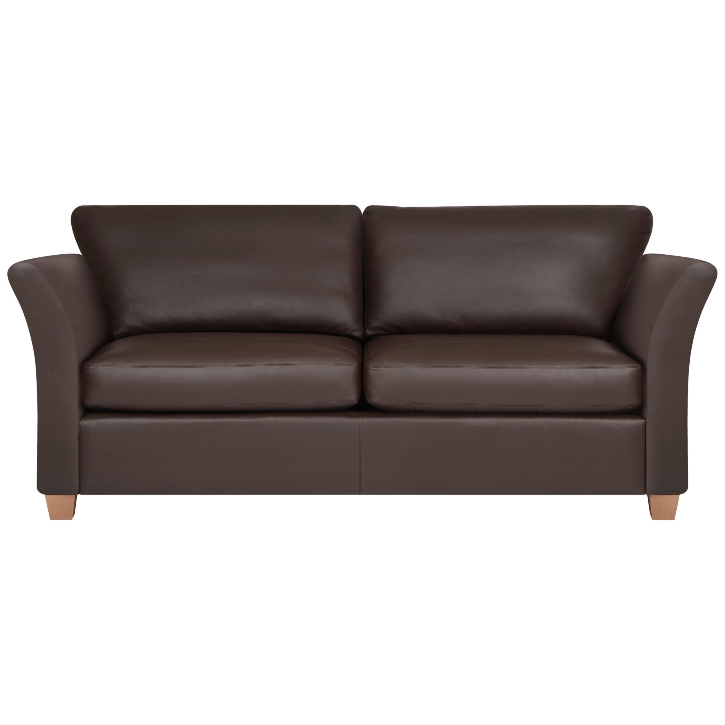 John Lewis Options Flare Arm Large Sofa, Oltan Leather, Chocolate, width 200cm