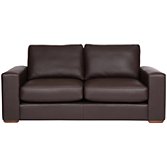 John Lewis Options Medium Sofa, Oltan Leather, Chocolate, width 183cm