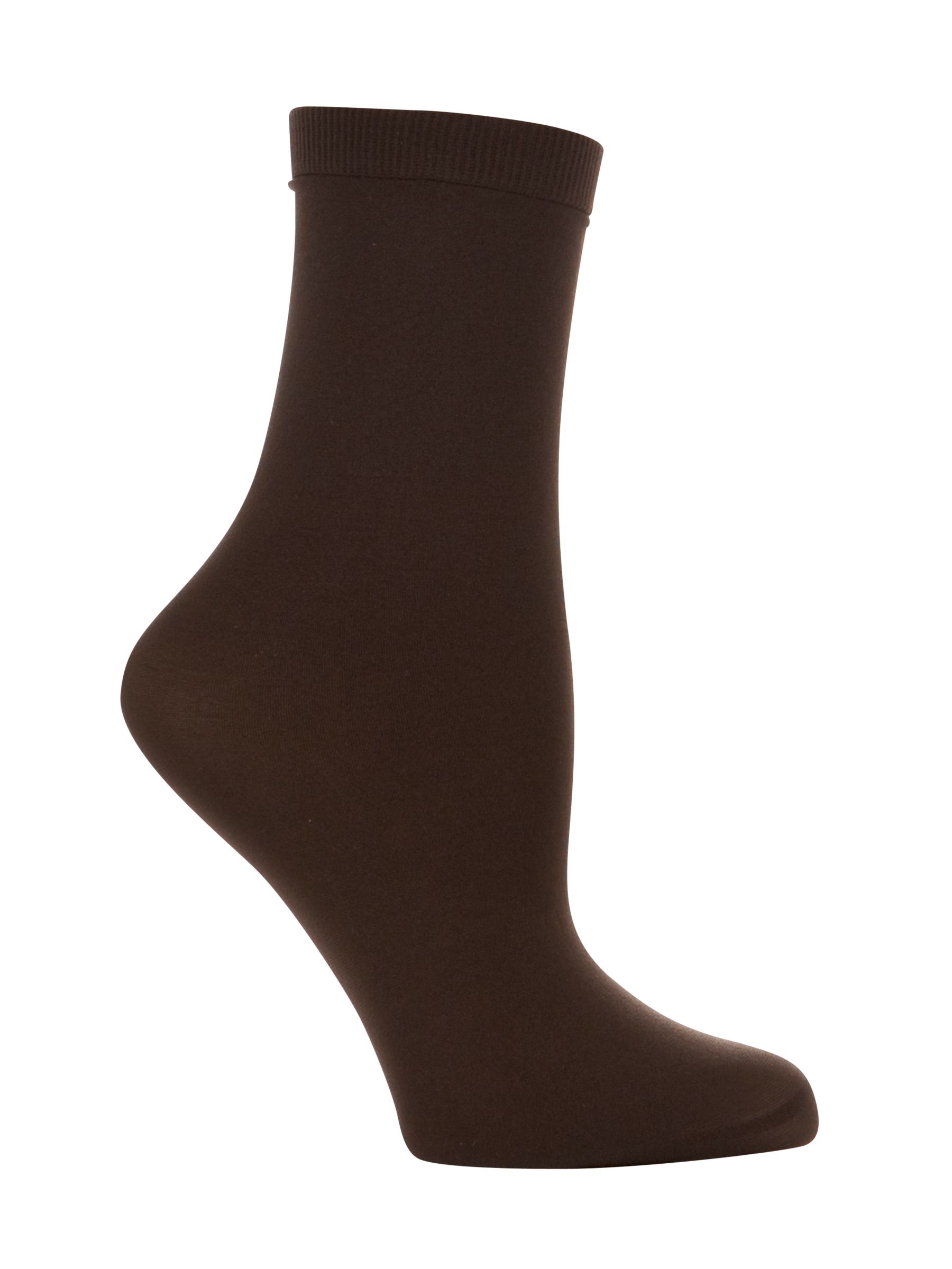 John Lewis 40 Denier Anklet Socks, Pack of 2, Bark