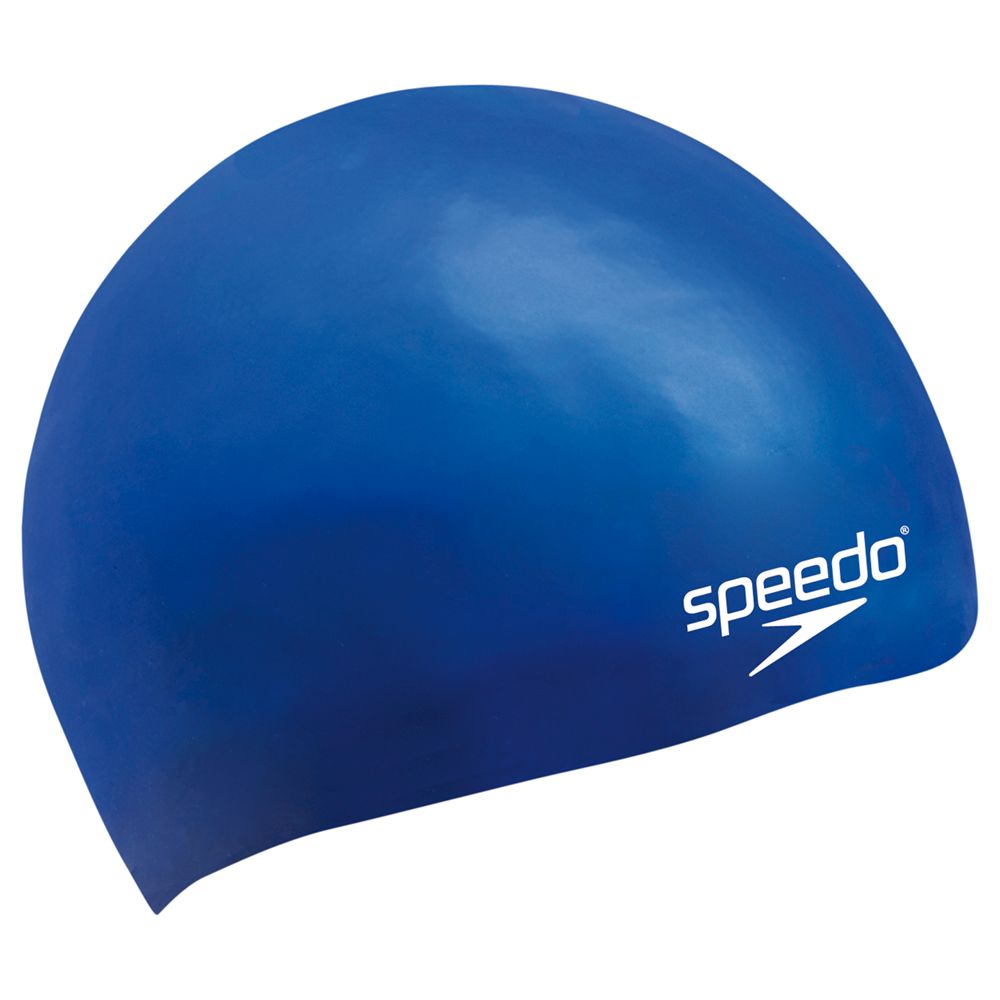Speedo Moulded Silicone Swimming Cap, Blue