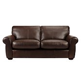 John Lewis Madison Large Cushion Leather Sofa, Colorado, width 203cm