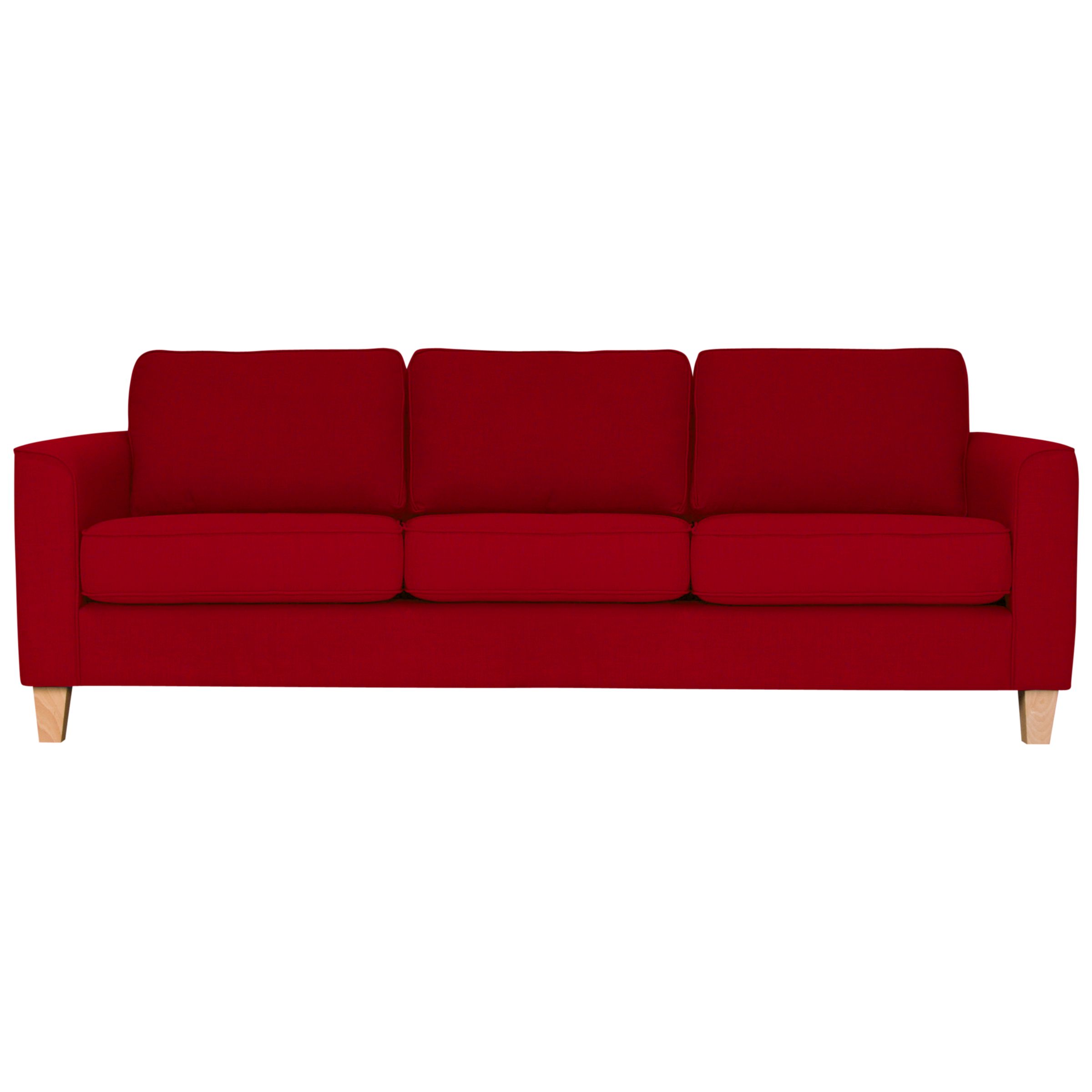 John Lewis Portia Grand Sofa, Linoso Red, width 183cm