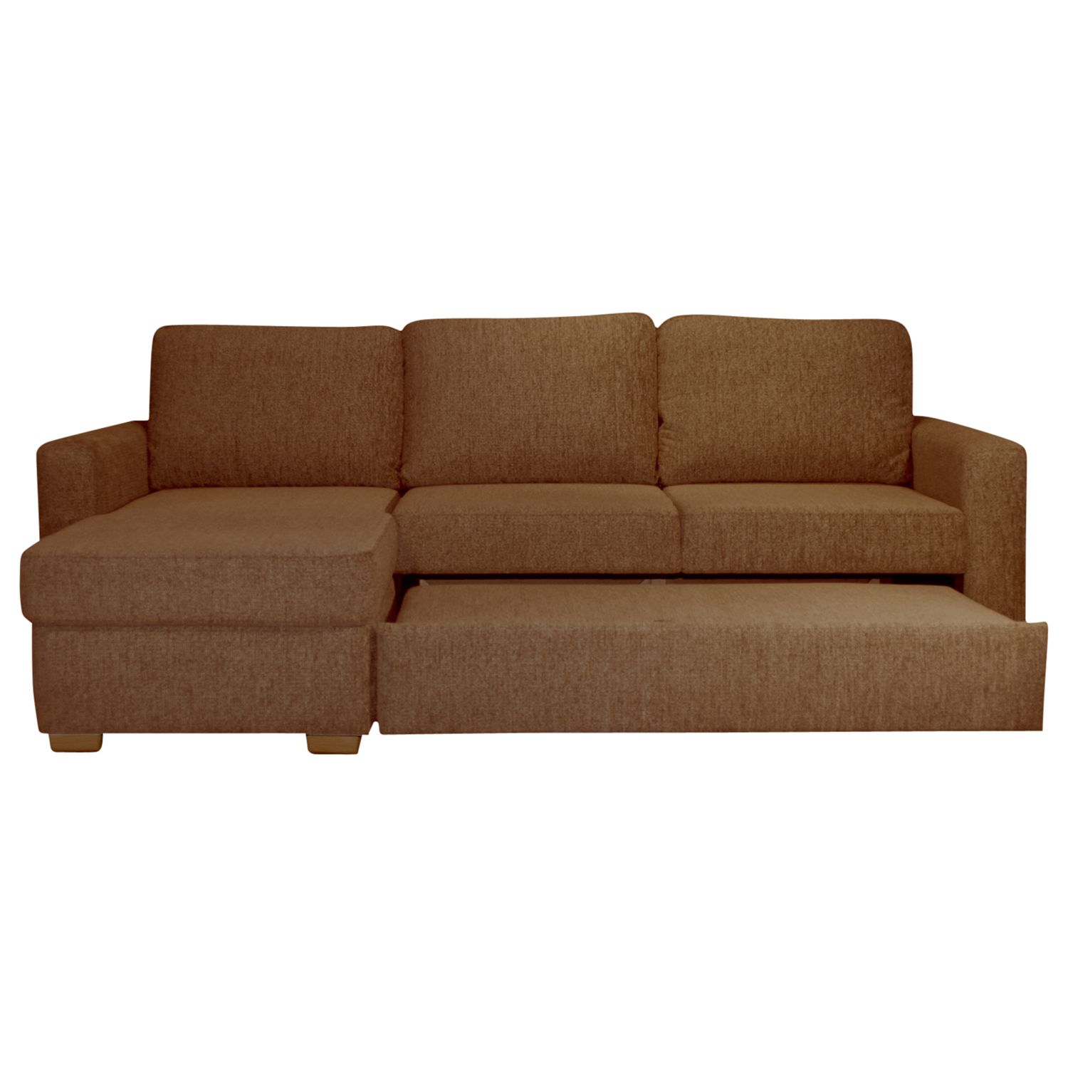 John Lewis Sacha Platform Sofa Bed, Serene Espresso/ Dark Leg, width 239cm