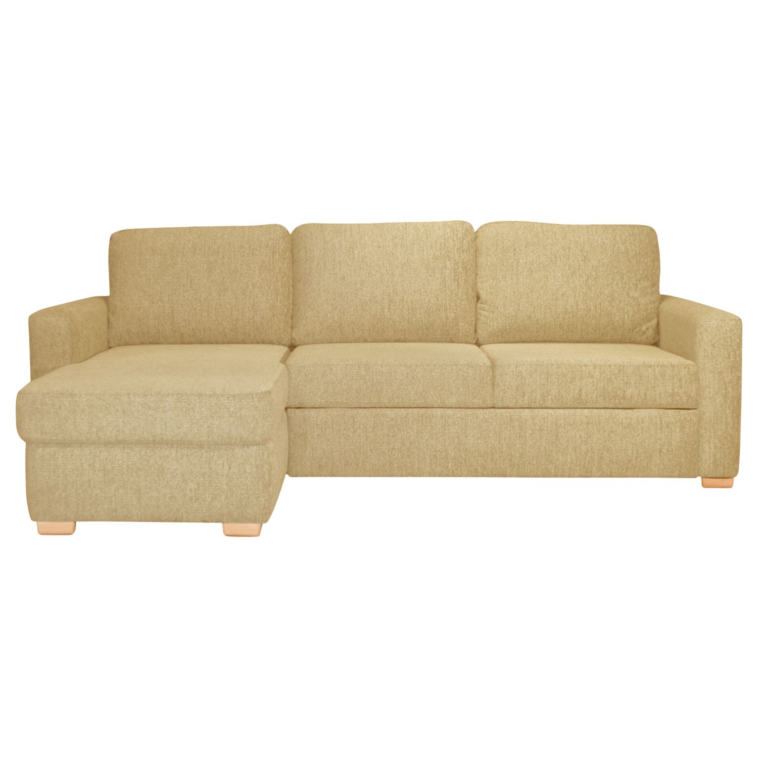 John Lewis Sacha Platform Sofa Bed, Serene Sand/ Light Leg, width 239cm