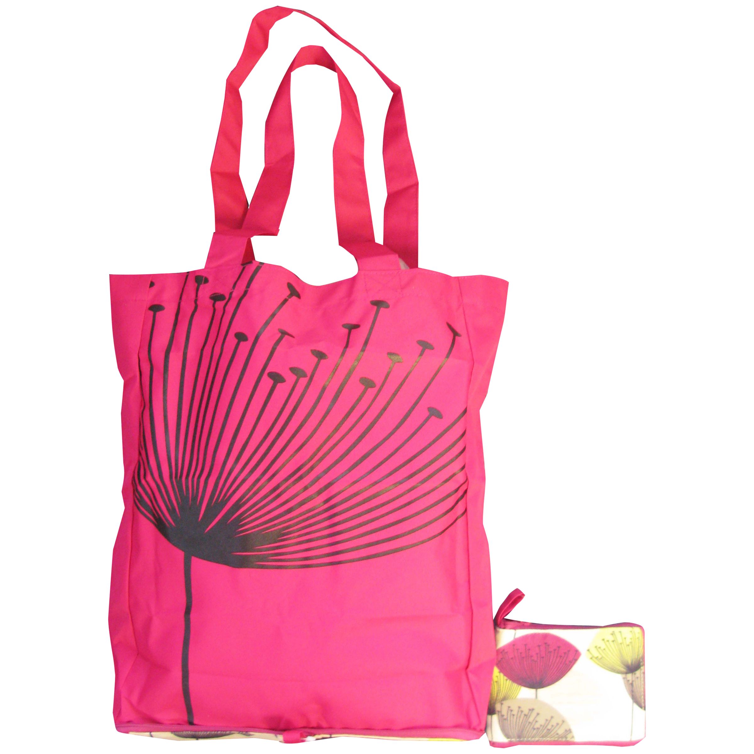 Sanderson Dandelion Clocks Foldaway Shopping Bag, Pink