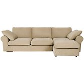 John Lewis Jones Options 2 Scroll Arm Chaise End Sofa, Cream, width 185cm