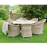 Neptune Portland Round 6 Seater Outdoor Dining Table, width 130cm