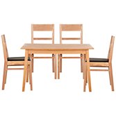 John Lewis Swift Rectangular 4 Seater Dining Table and 4 Chairs, Wood, width 120cm