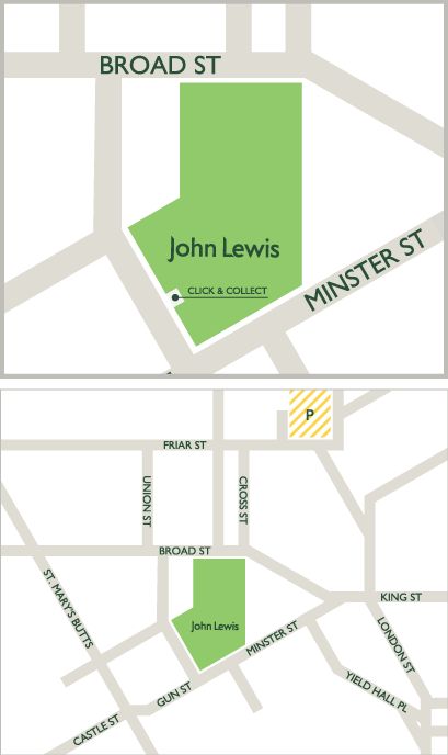 Map of Reading shop collection point