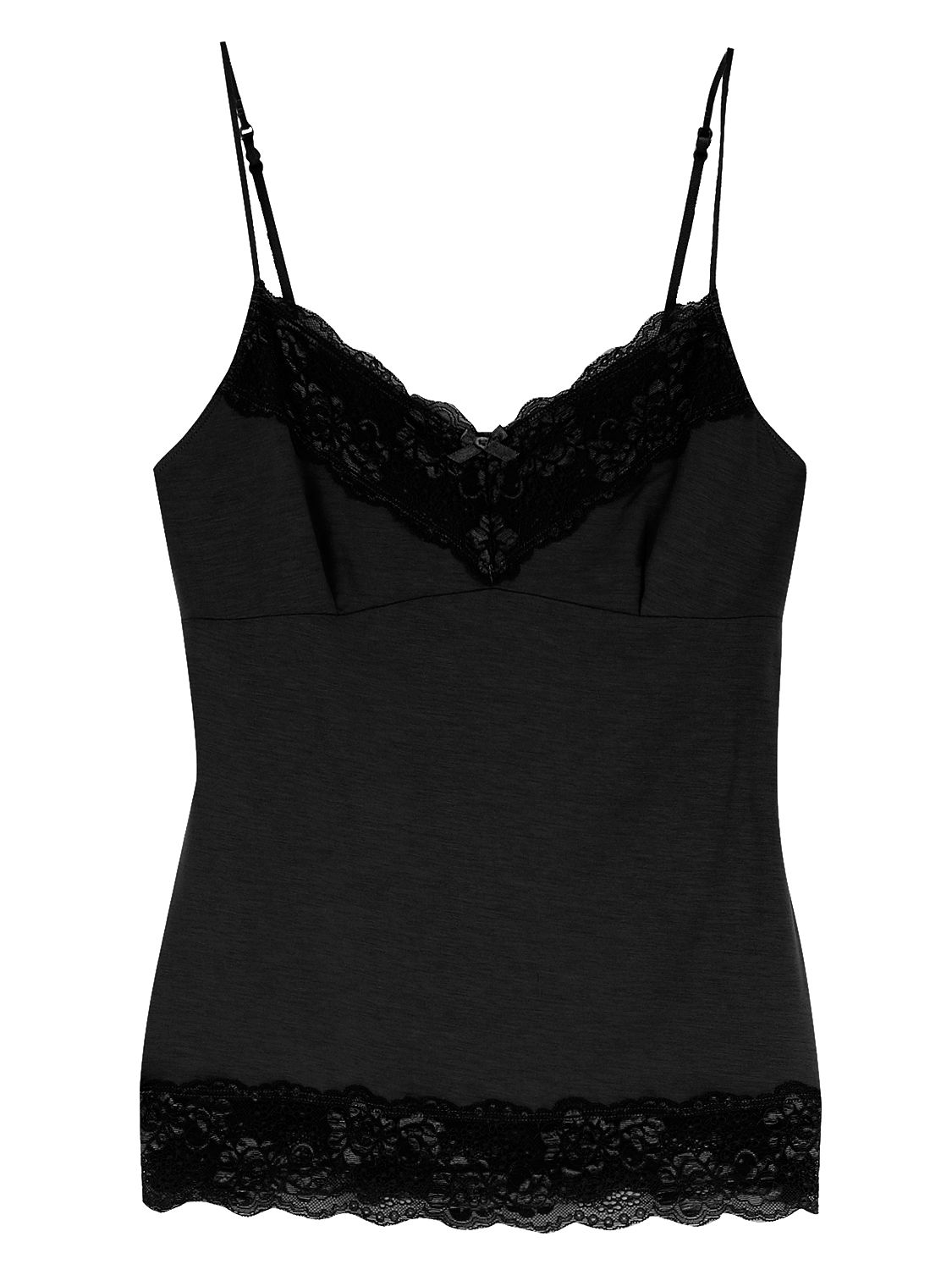 Buy Jigsaw Modal Long Lace Vest, Black online at JohnLewis   John 