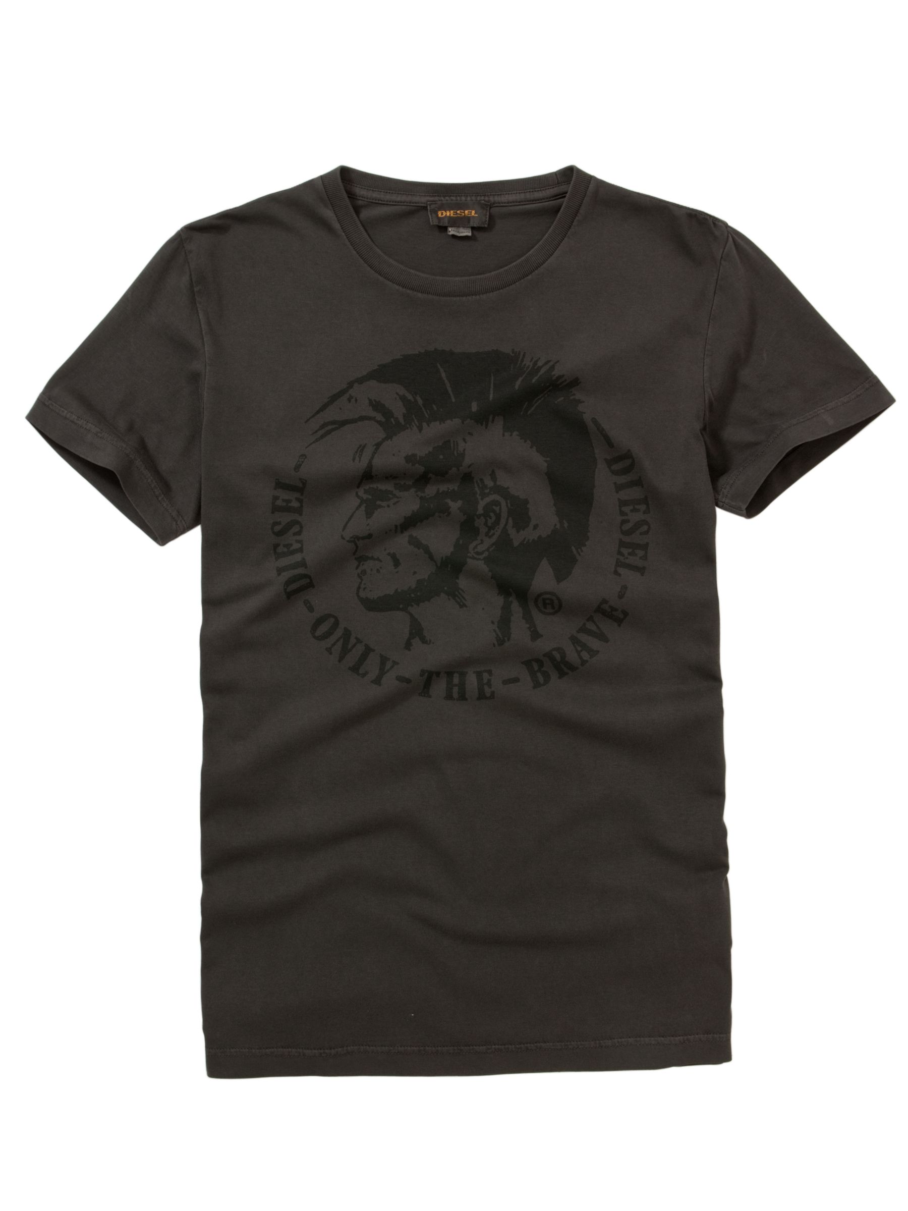 t shirts diesel grey t shirt with black & navy logo
