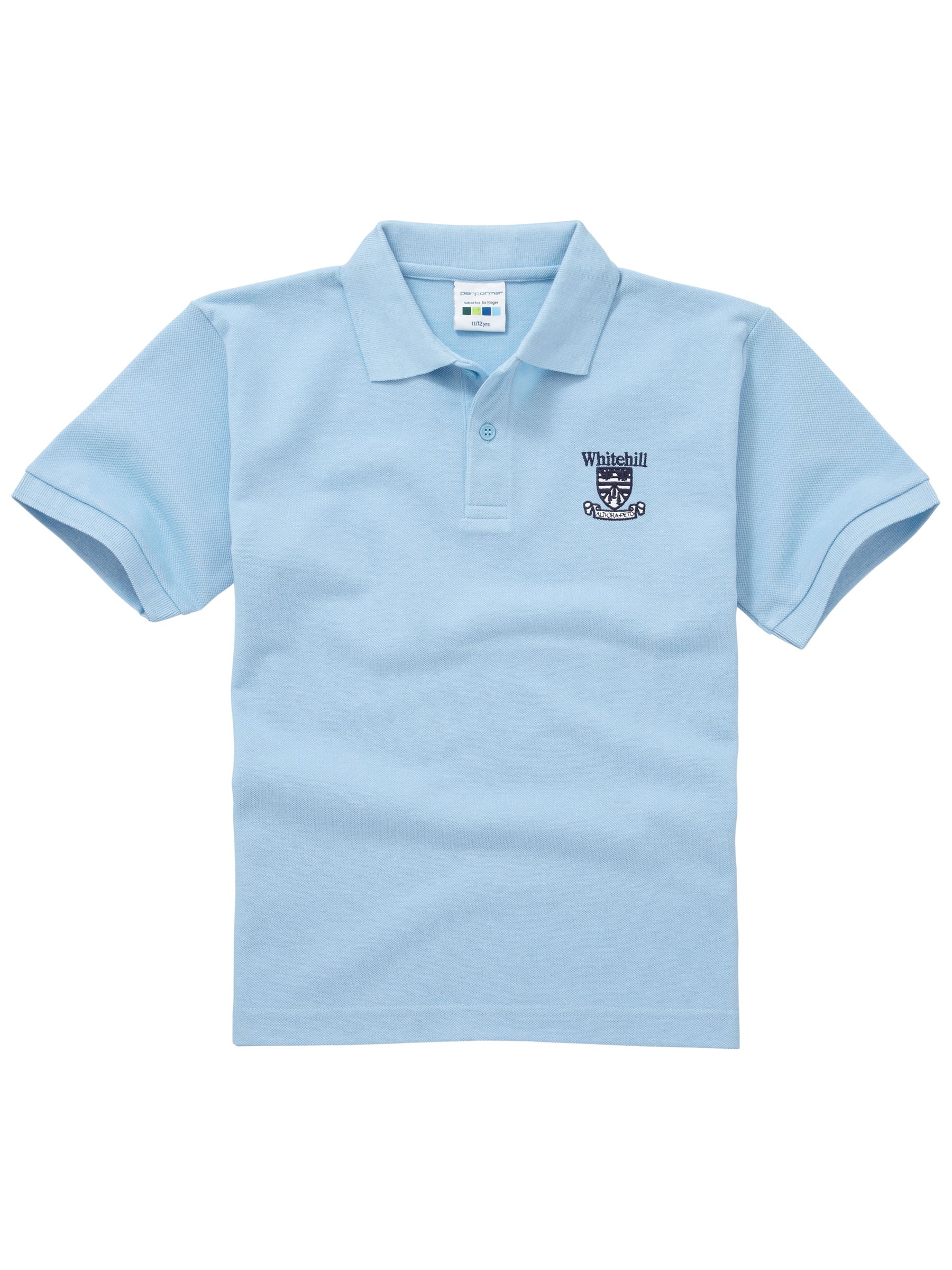 Buy Whitehill Secondary School Unisex Sports Polo Shirt, Sky blue 