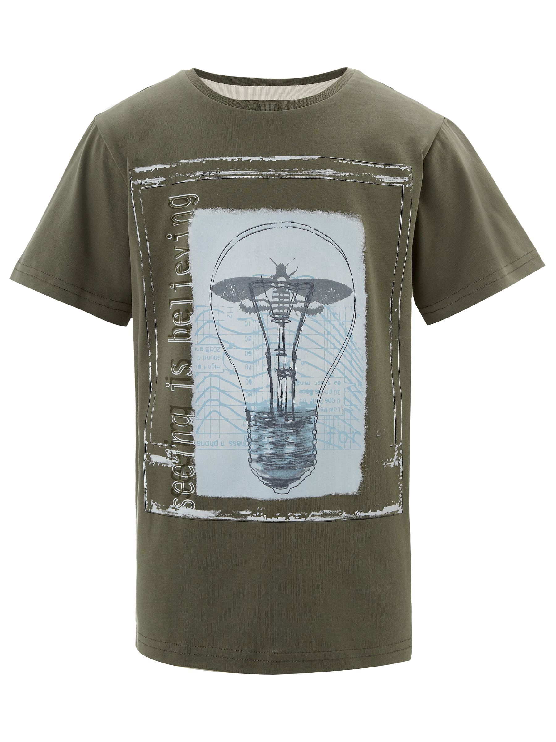 Buy Worn & Torn Light Bulb T Shirt, Khaki online at JohnLewis 