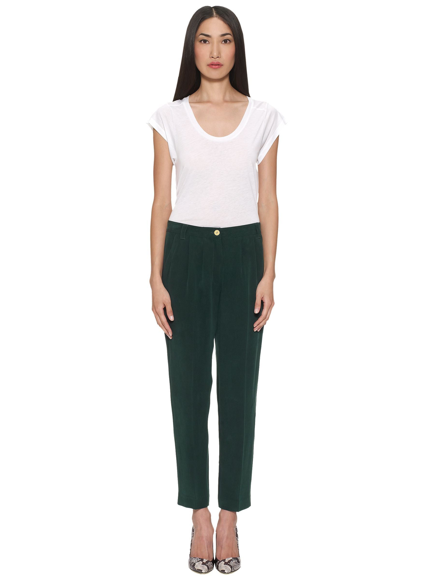 Buy Whistles Blake Silk Trousers, Green online at JohnLewis   John 