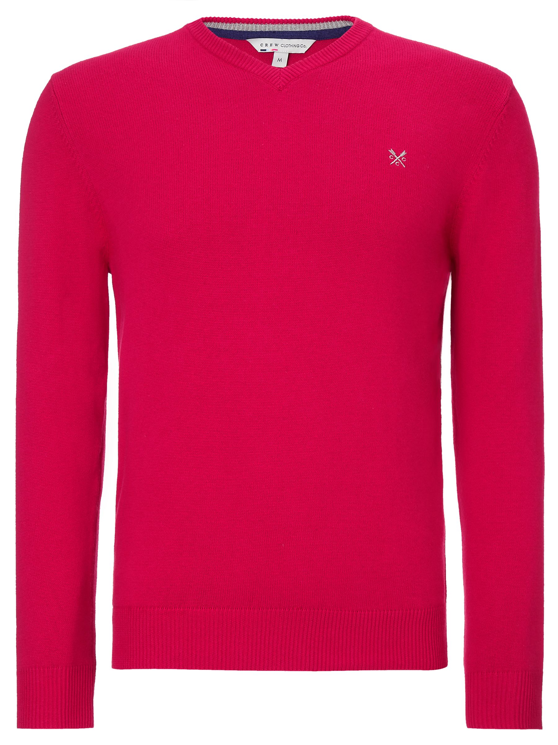 Buy Crew Clothing Foxley Knit V Neck Jumper, Red online at JohnLewis 