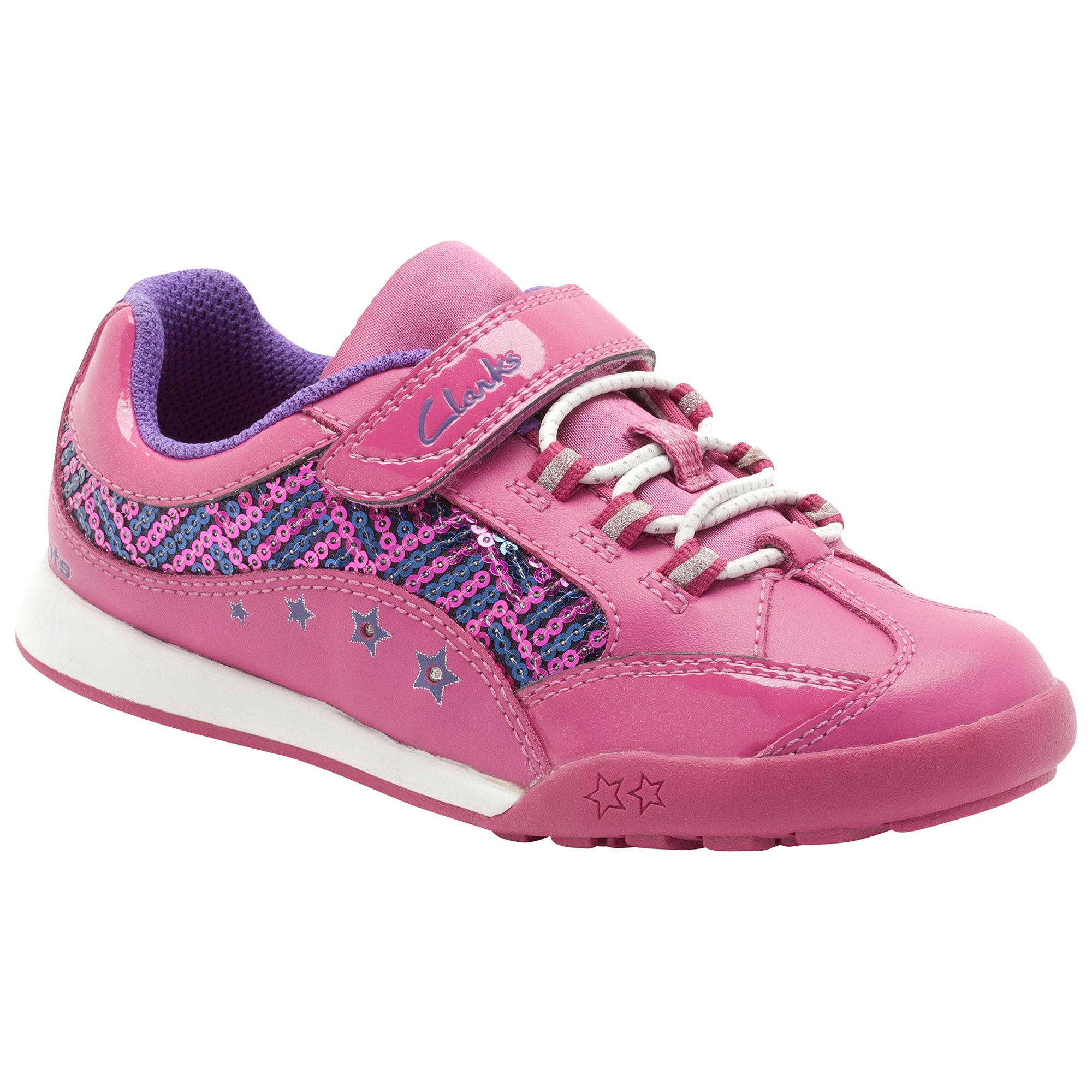 Buy Clarks Giggle Spark Trainers, Berry online at JohnLewis   John 