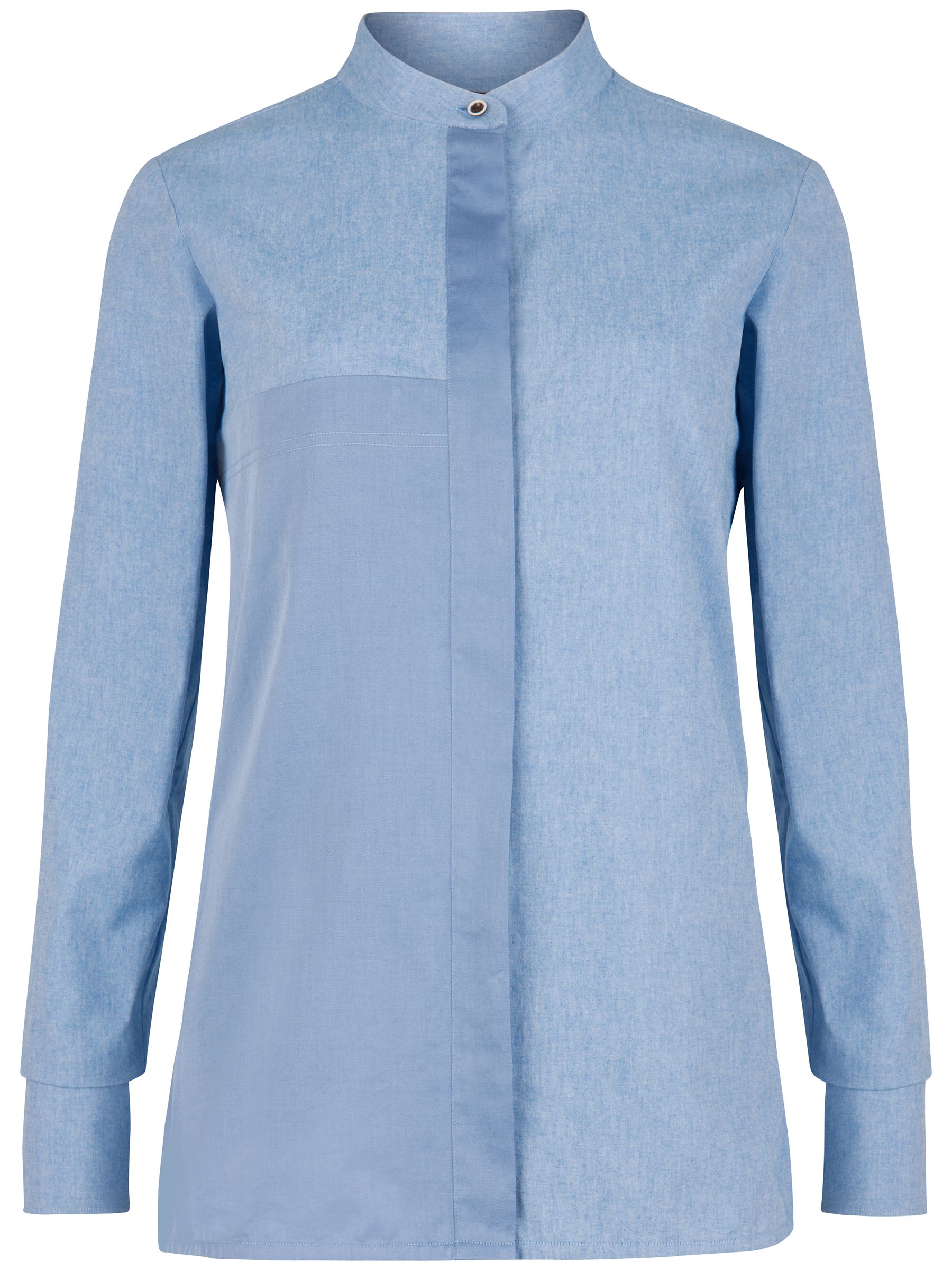 Buy Ted Baker Collarless Shirt, Baby Blue online at JohnLewis 