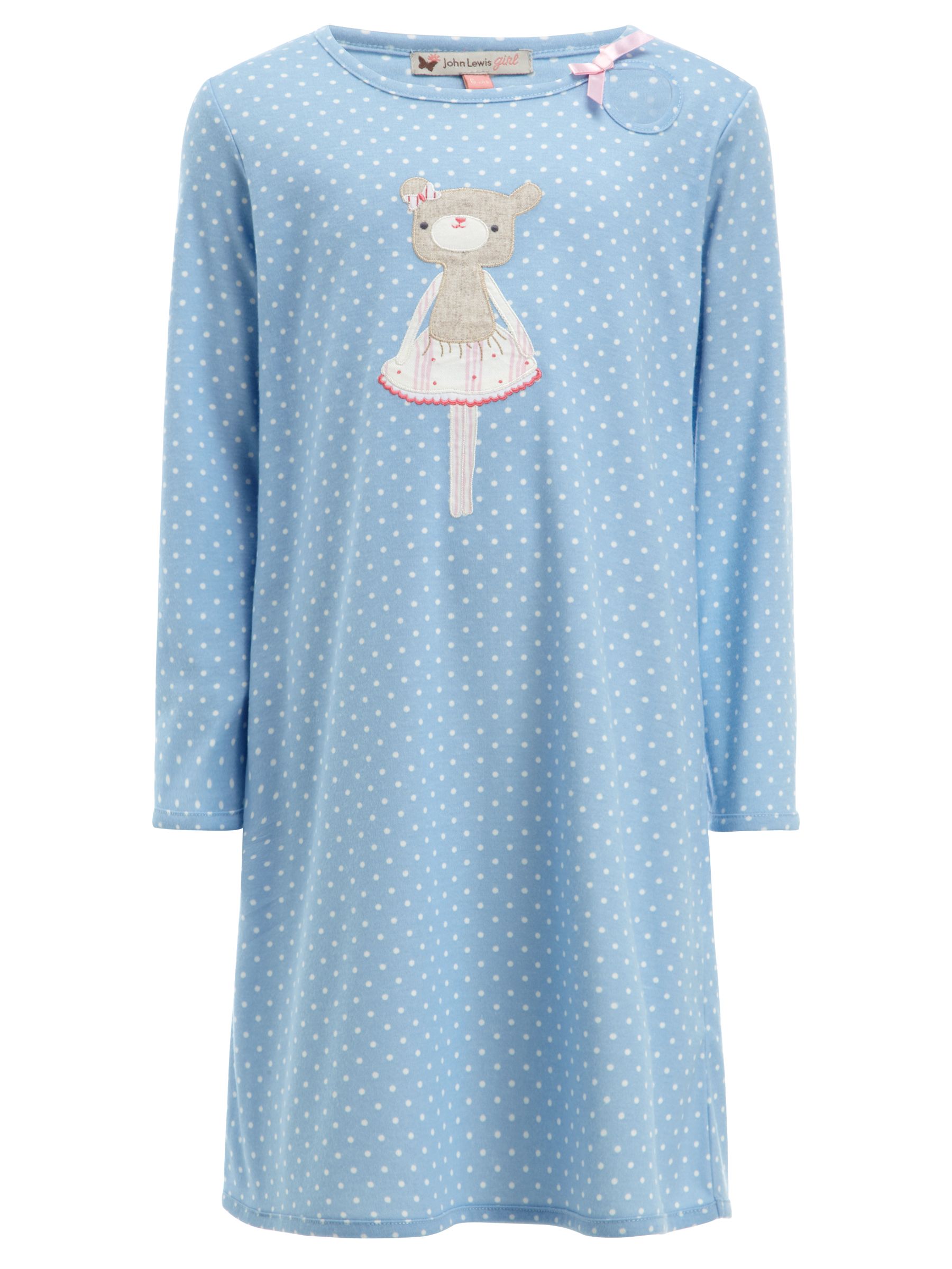 Buy John Lewis Girl Bear Applique Nightie, Blue online at JohnLewis 