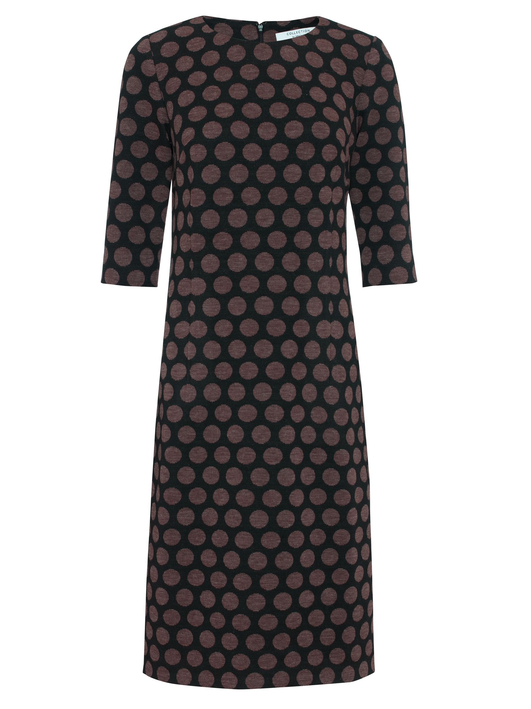 Buy COLLECTION by John Lewis Jacquard Spot Dress, Black/Mushroom 