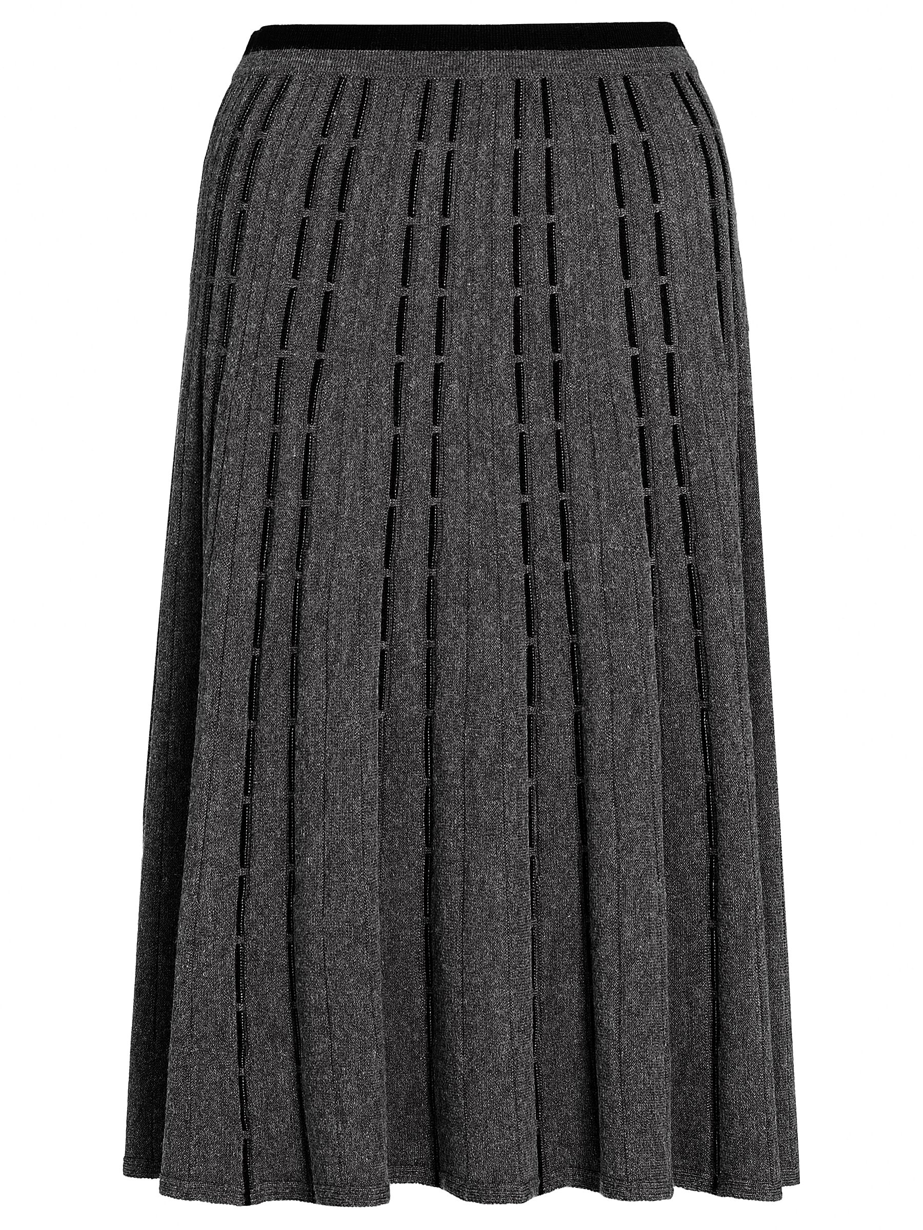 Buy John Lewis Contrast Knit Skirt, Grey online at JohnLewis 