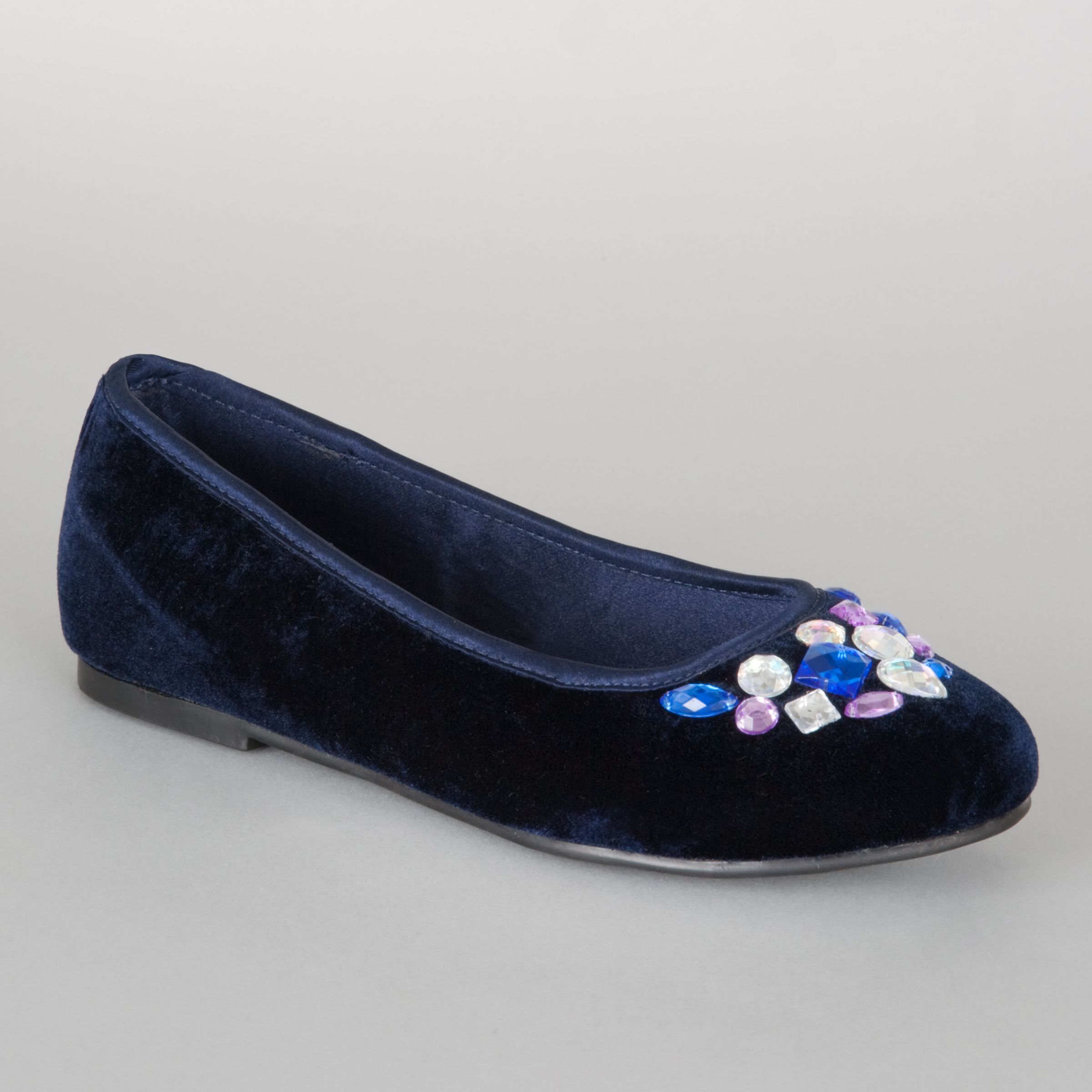 Buy John Lewis Girl Lizzie Velvet Pumps, Navy online at JohnLewis 