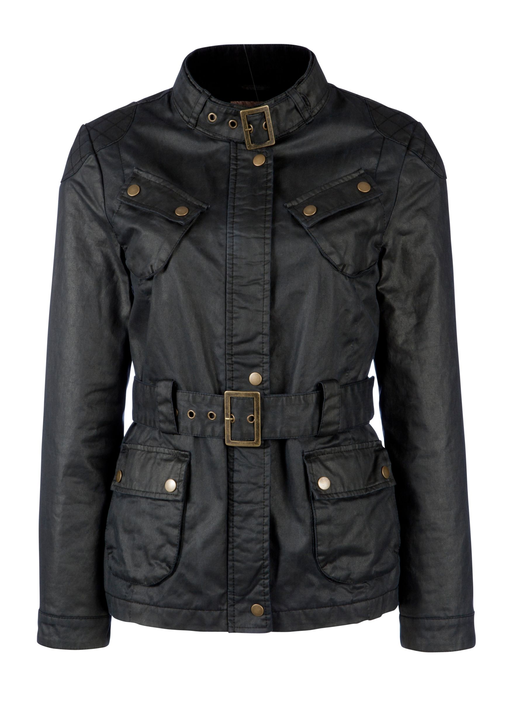 Buy Collection WEEKEND by John Lewis Waxed Belted Jacket, Black online 