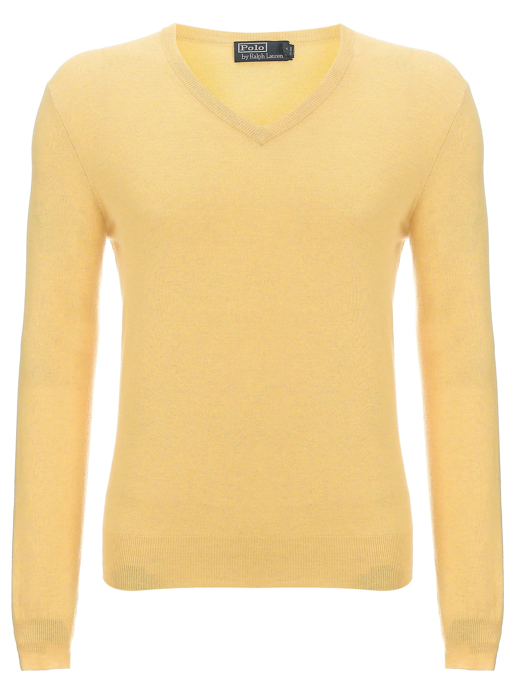 Buy Polo Ralph Lauren Merino Wool V Neck Jumper, Gold online at 