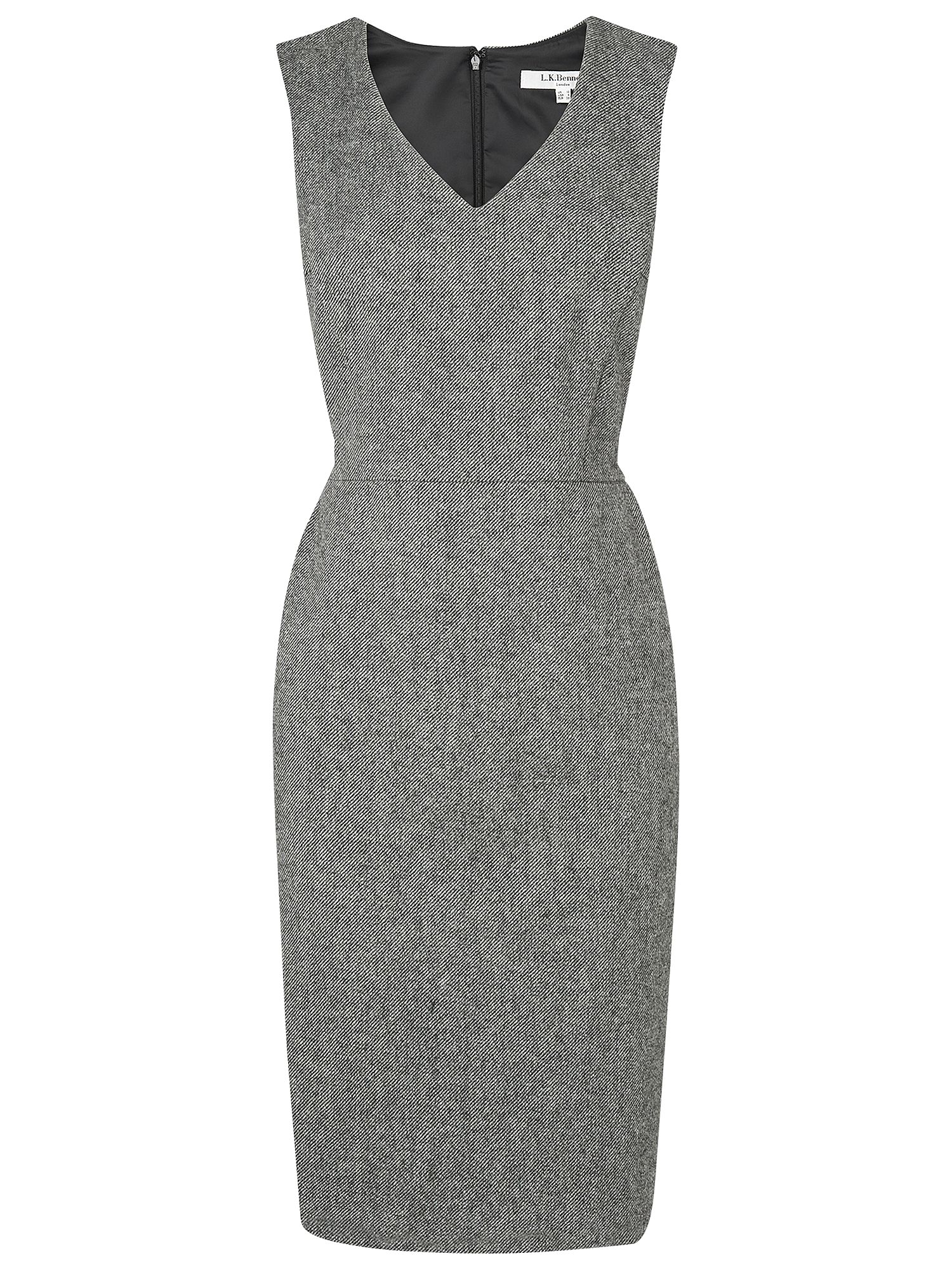 Buy L.K. Bennett Freida V Neck Dress, Silver online at JohnLewis 