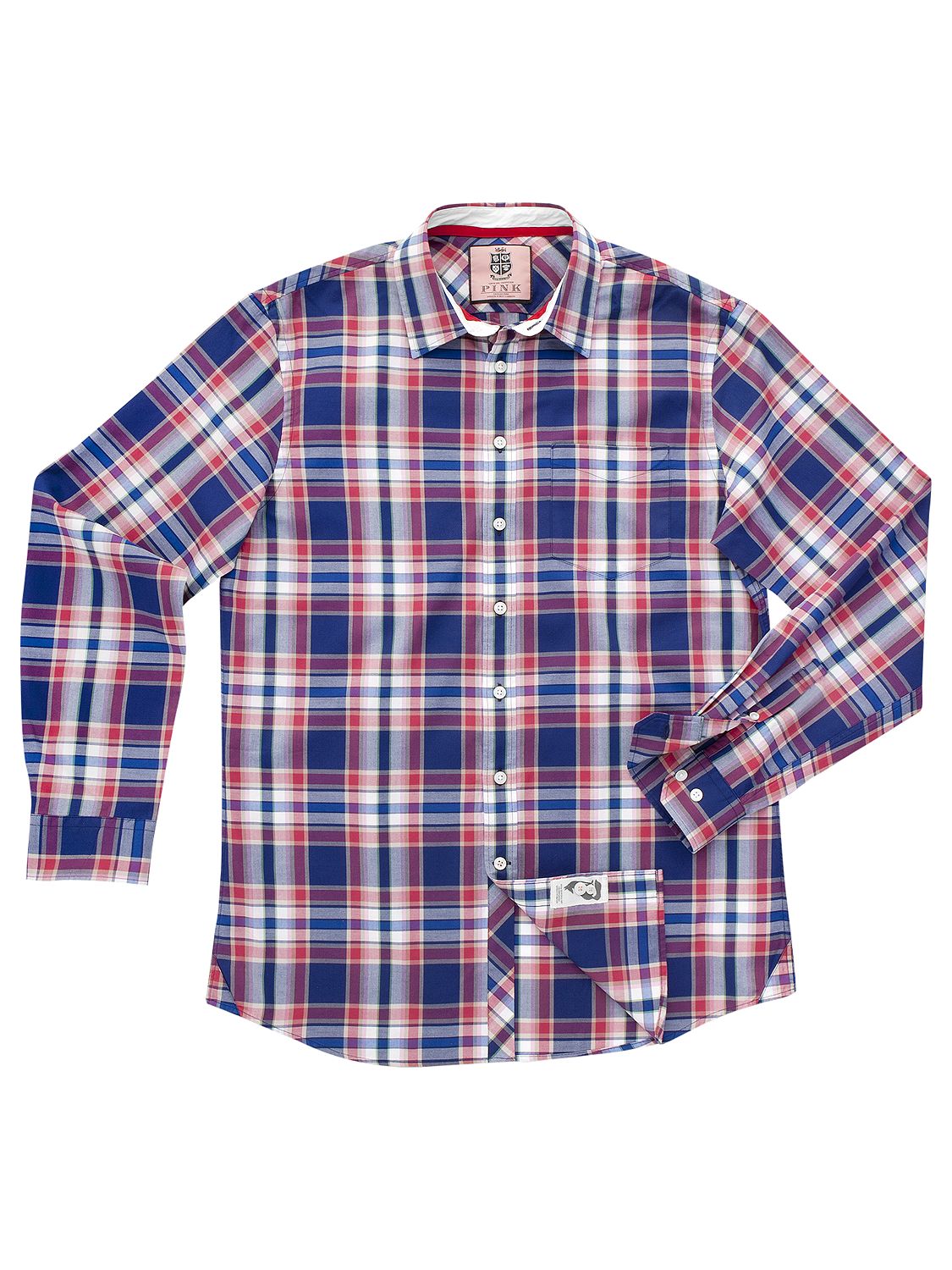 Buy Thomas Pink The Lions Checked Casual Shirt, Navy/Pink online at 