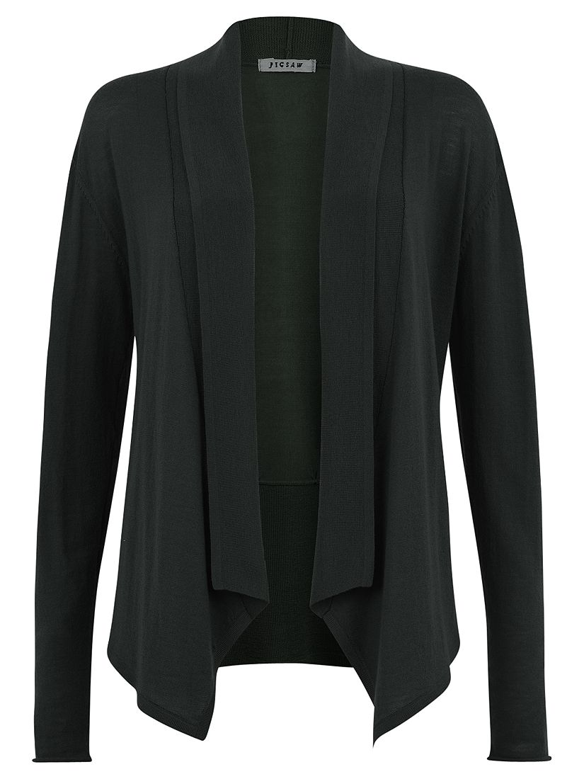 Buy Jigsaw Fine Merino Drape Cardigan, Bottle Green online at 