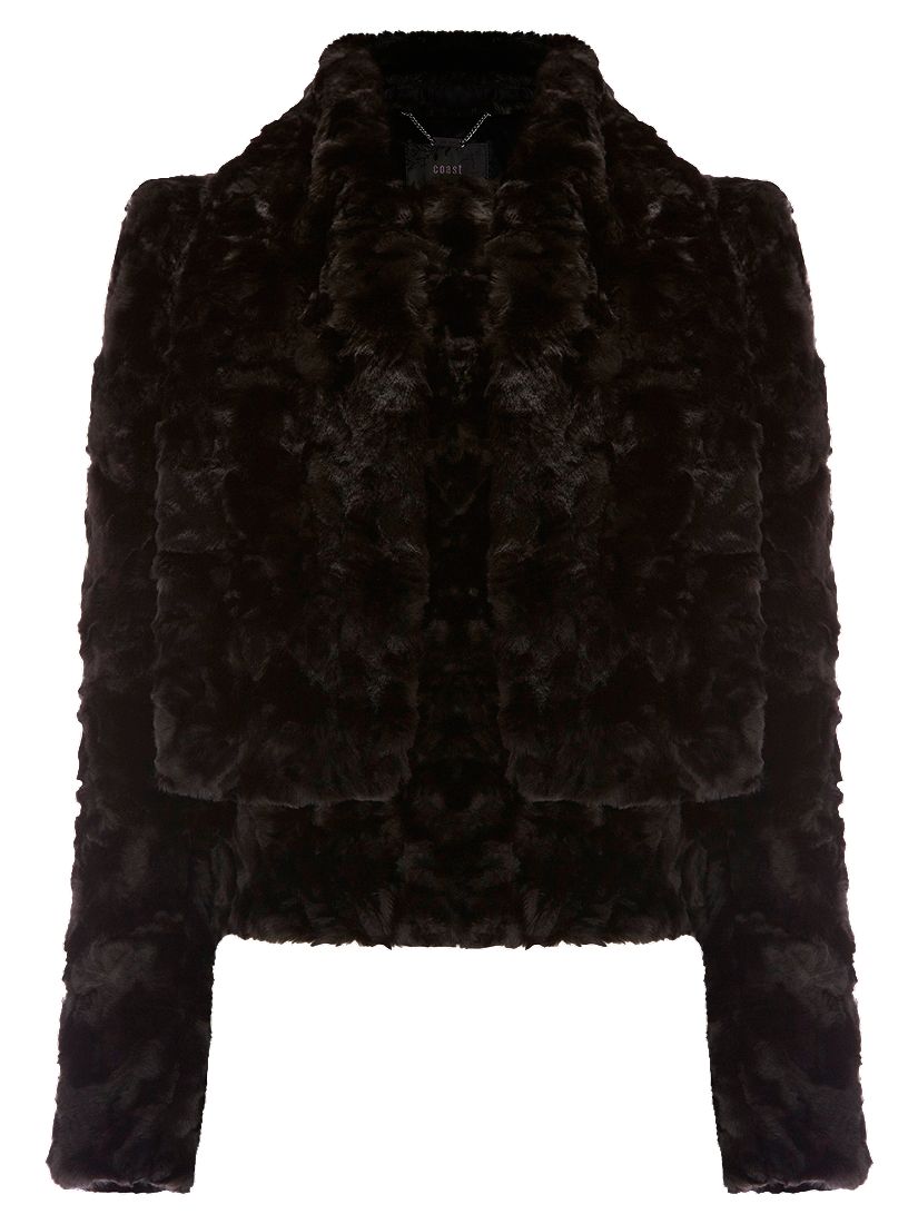 Buy Coast Sophia Faux Fur Jacket, Black online at JohnLewis   John 